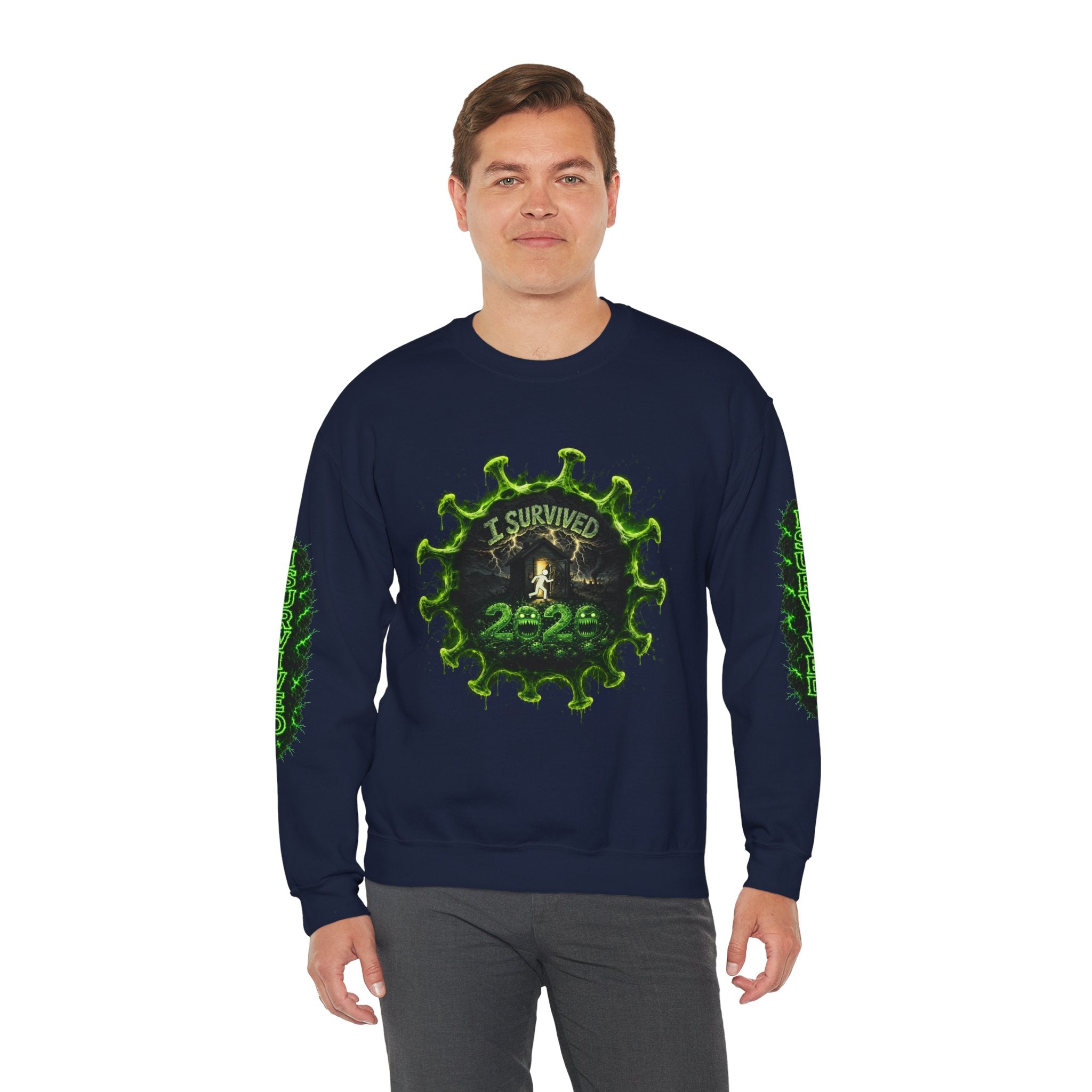 I Survived 2020 — Director's Cut S1:E4 "Mask Madness Mayhem Moment" | Pandemic Edition Unisex Heavy Blend™ Crewneck Sweatshirt