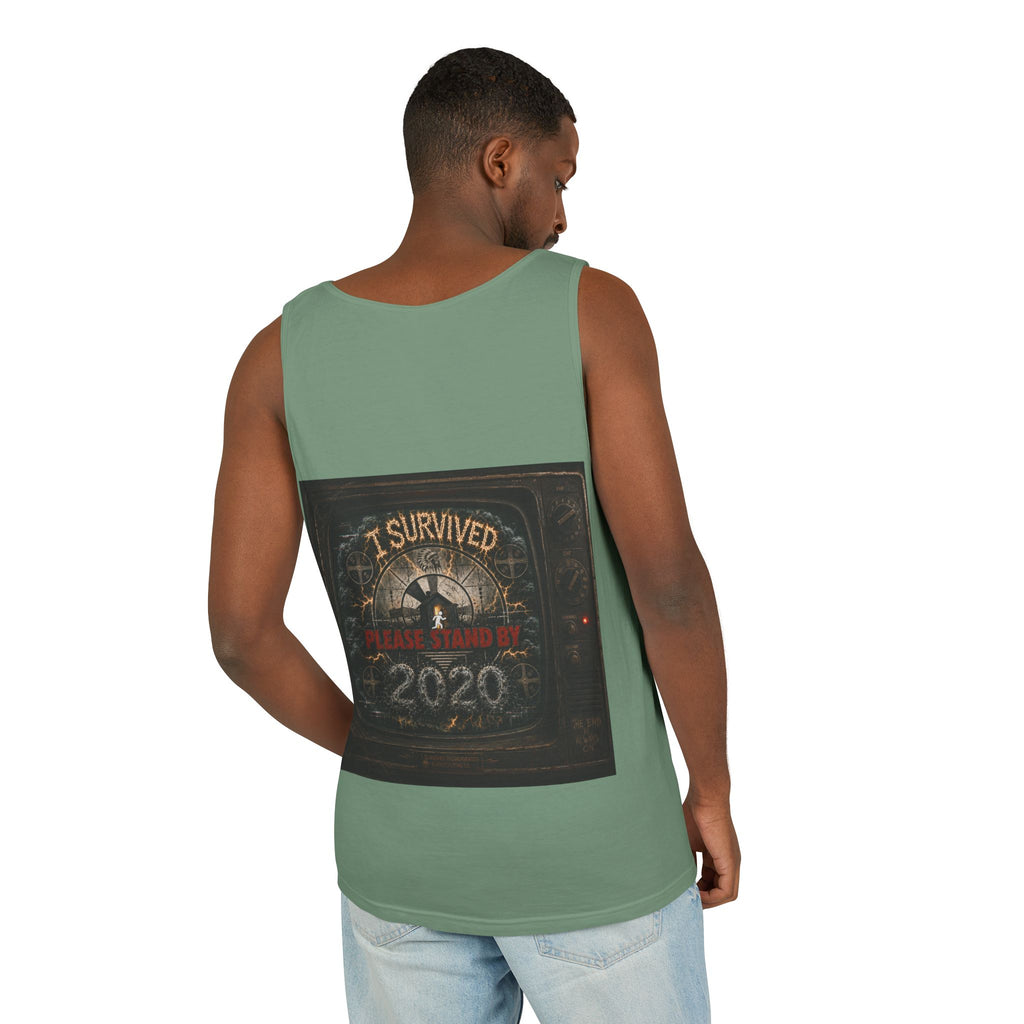 I Survived 2020 — "Please Stand By" Test Pattern Tee Summer Premier  Unisex Garment-Dyed Tank Top
