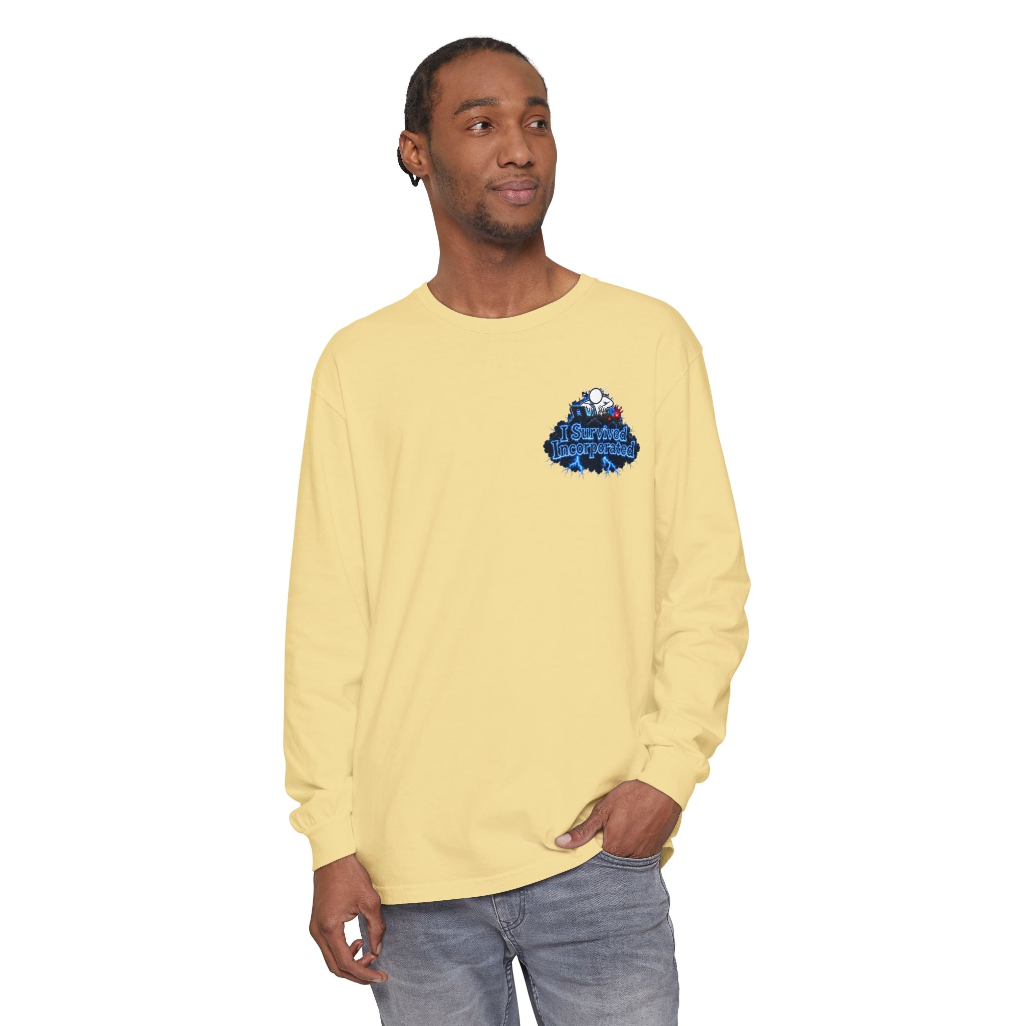 I Survived 2020 — "Please Stand By" Test Pattern Tee Lockdown Edition Summer Exclusive Unisex Garment-Dyed Long Sleeve T-Shirt