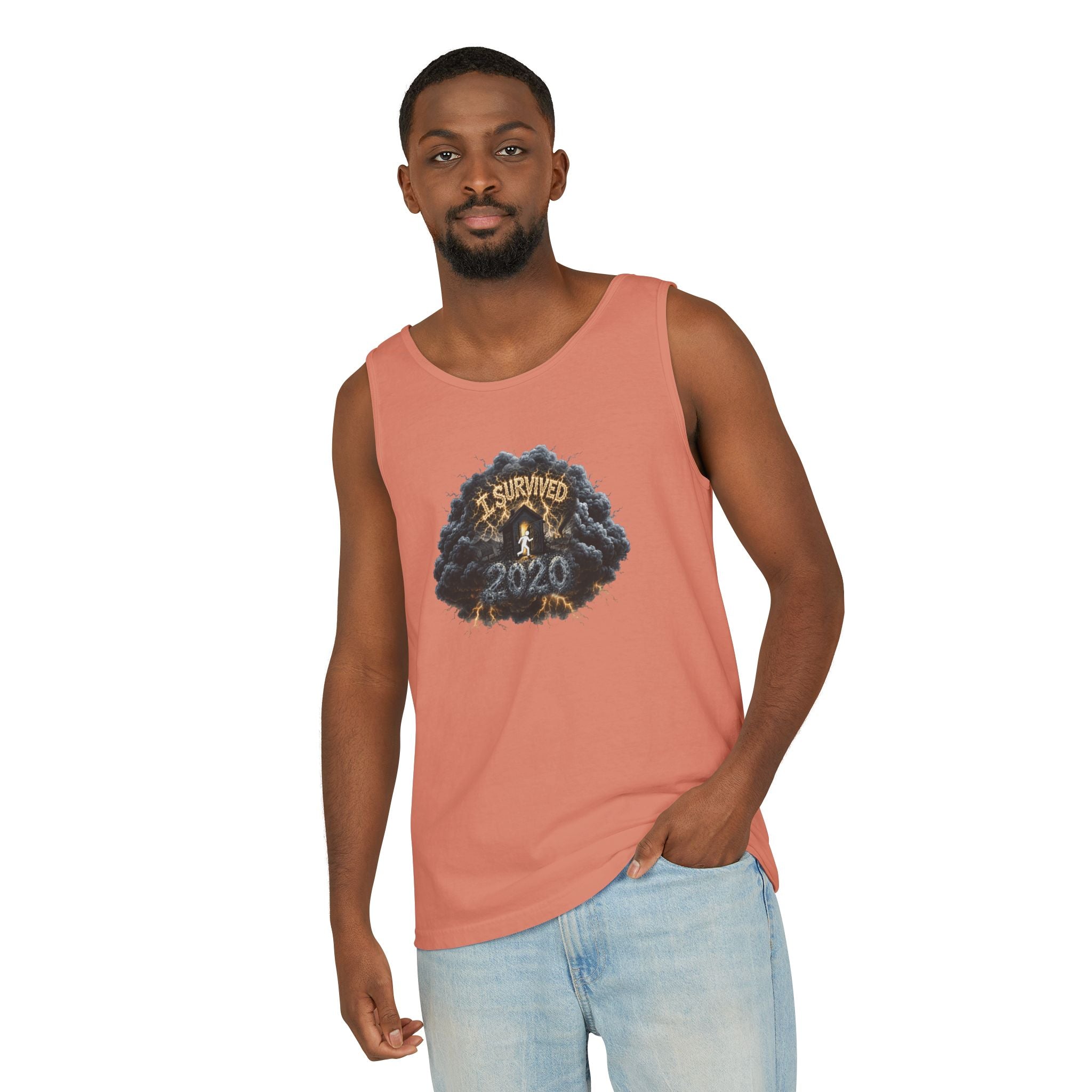 I Survived 2020 — Original PILOT Design: Director's Cut Unisex Garment-Dyed Tank Top
