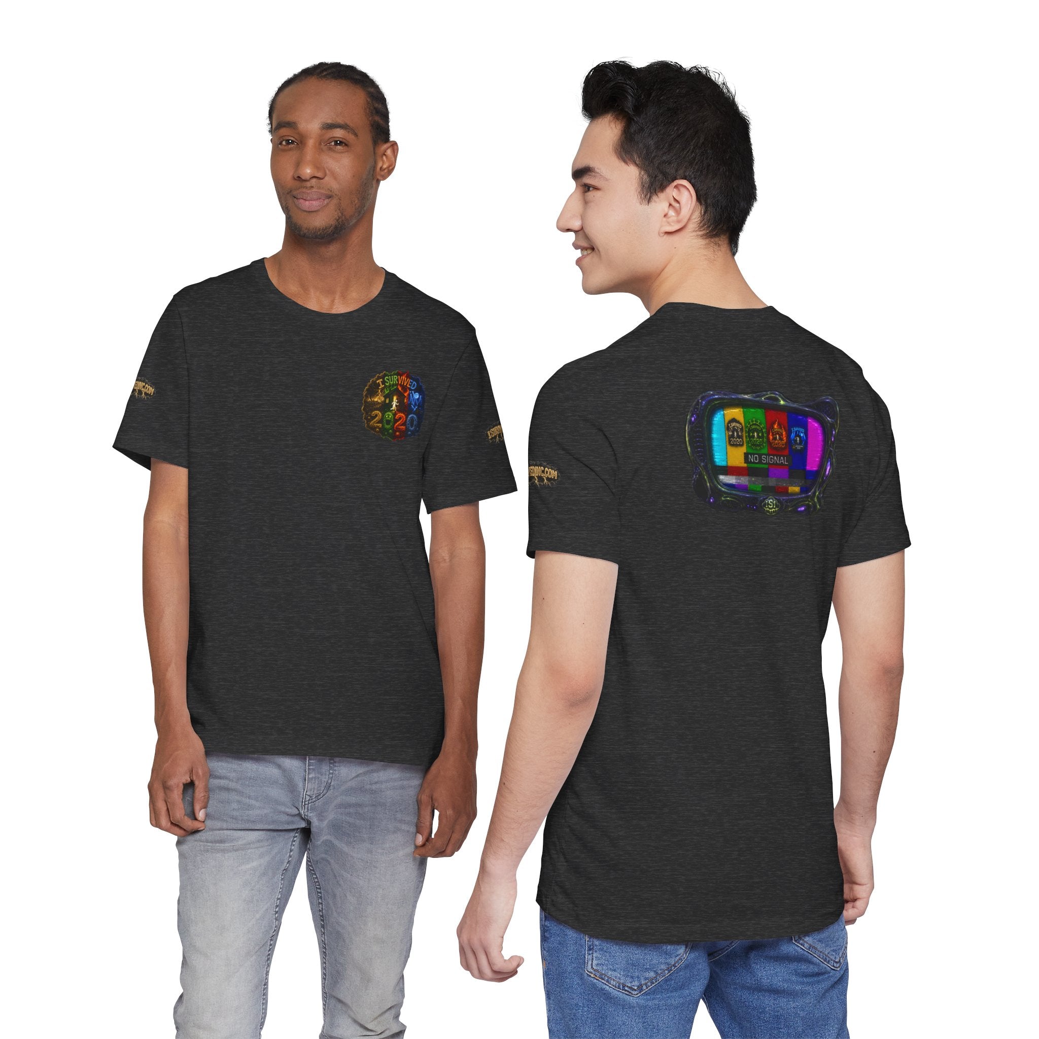 I Survived 2020 — "No Signal" Test Pattern Tee Alien Broadcast Finale Summer Premiere Unisex Jersey Short Sleeve Tee