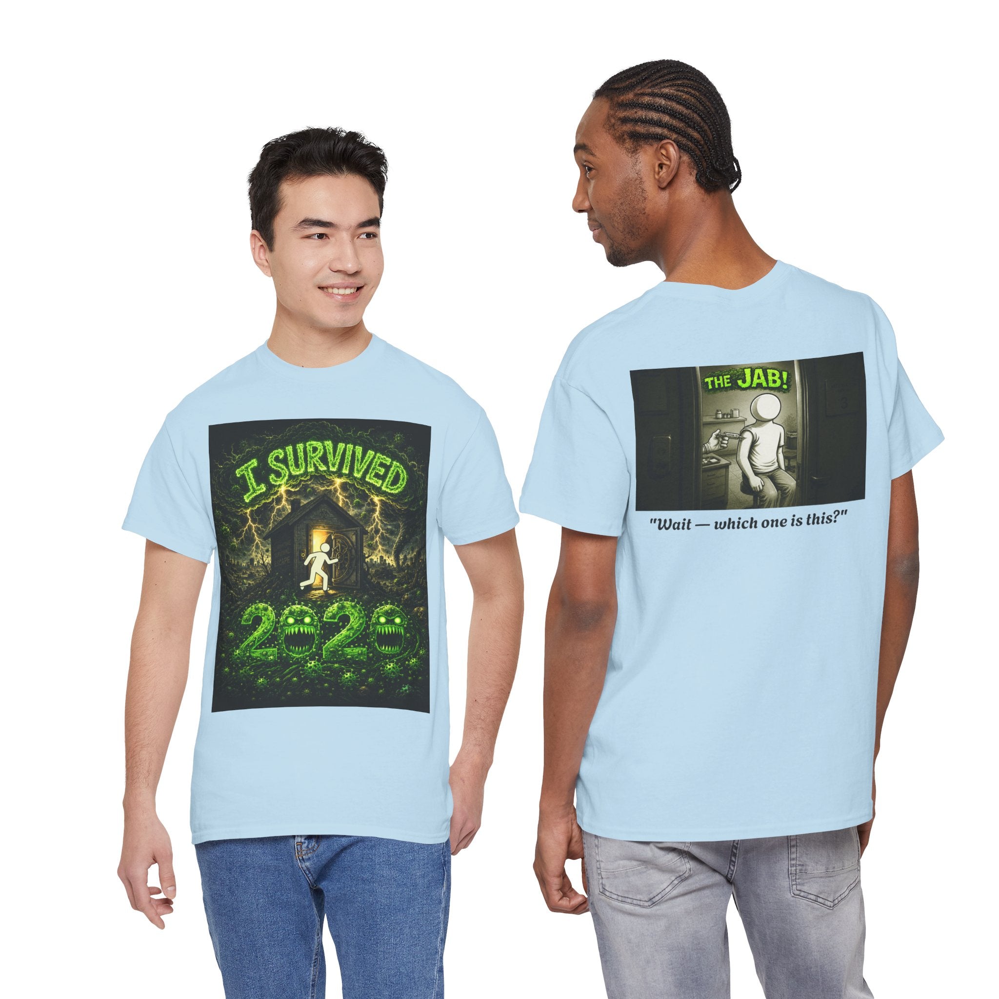 Sobreviví al 2020 — T1:E3 "¡La vacuna!" | Camiseta unisex de algodón grueso Edición Pandemia