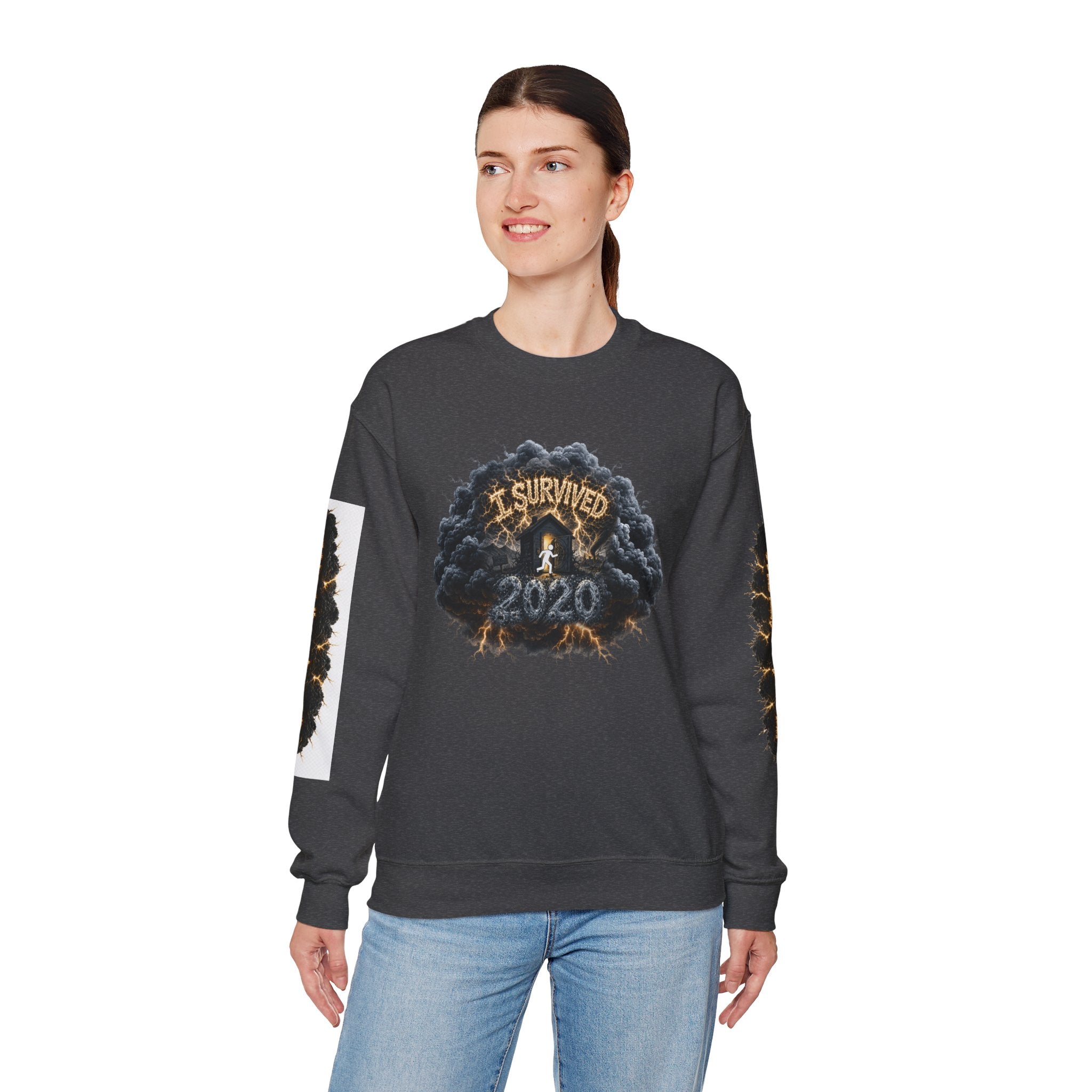 I Survived 2020 — Director's Cut Original Design Teaser Tee | Season 1 Premiere Drop Unisex Heavy Blend™ Crewneck Sweatshirt