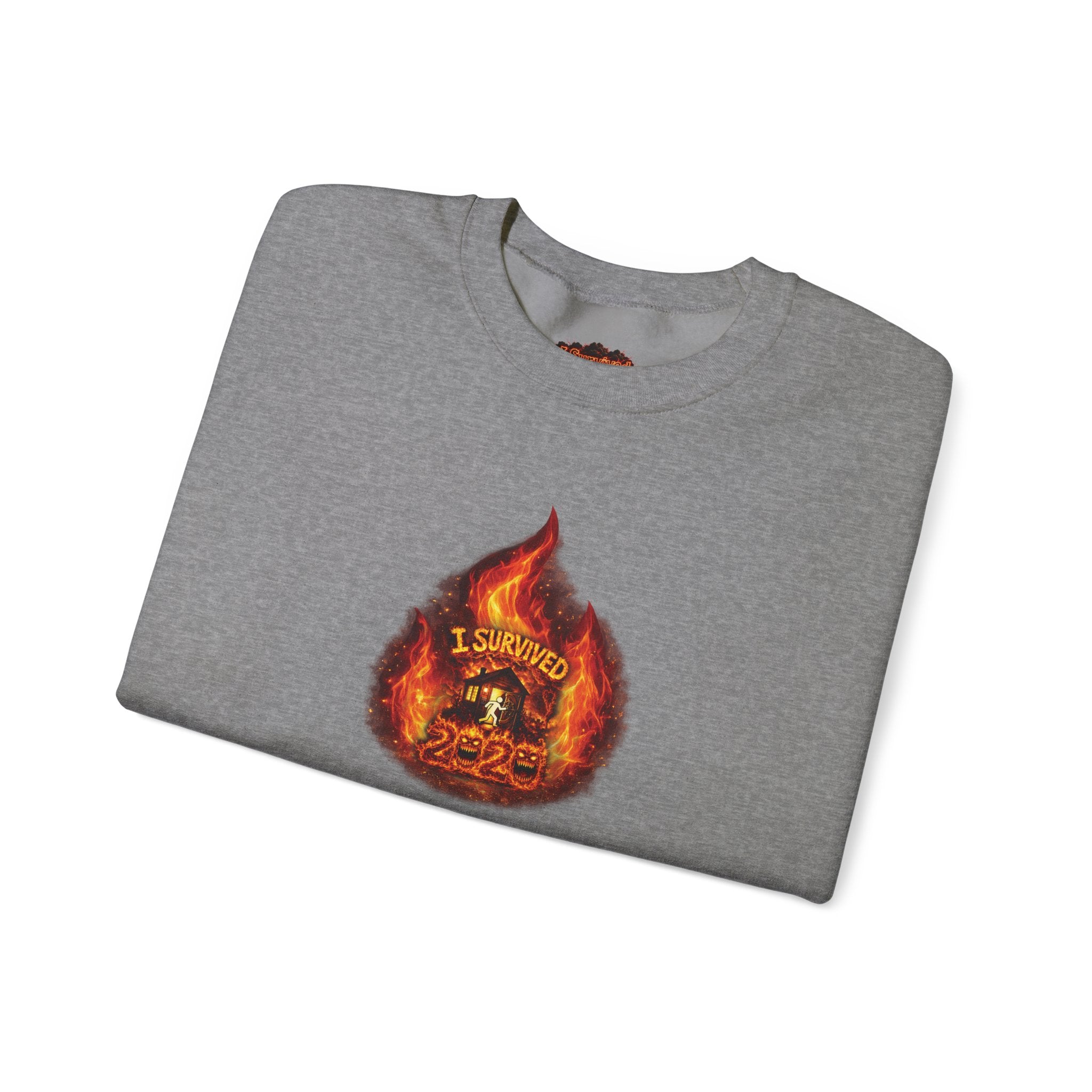 I Survived 2020 — WILDFIRES S2:E4: Director's Cut "Western U.S. Wildfire Season" Memorial Unisex Heavy Blend™ Crewneck Sweatshirt