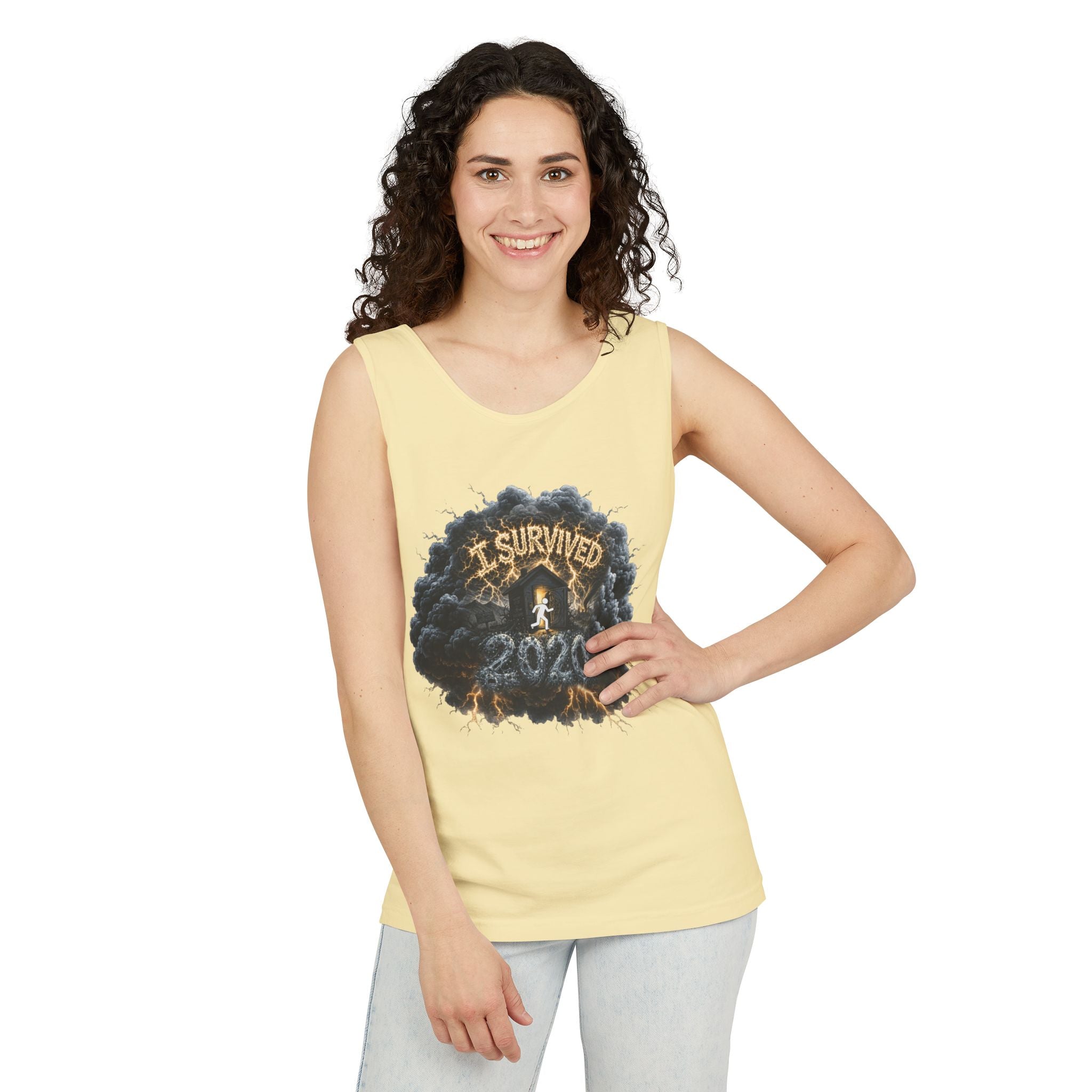 I Survived 2020 — Director's Cut Original Design Teaser Tee | Season 1 Premiere Drop Unisex Garment-Dyed Tank Top