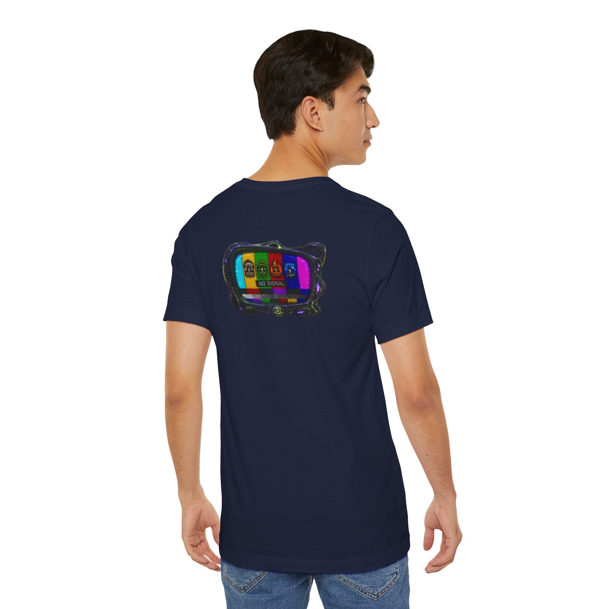 I Survived 2020 — "No Signal" Test Pattern Tee Alien Broadcast Finale Summer Premiere Unisex Jersey Short Sleeve Tee