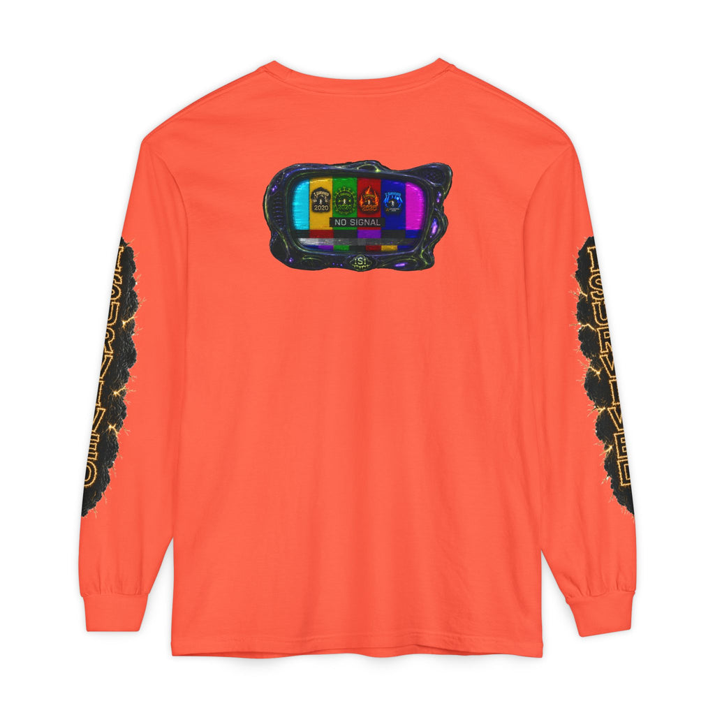 I Survived 2020 — "No Signal" Test Pattern Tee Special Edition Alien Broadcast Finale Summer Premiere Unisex Garment-Dyed Long Sleeve T-Shirt