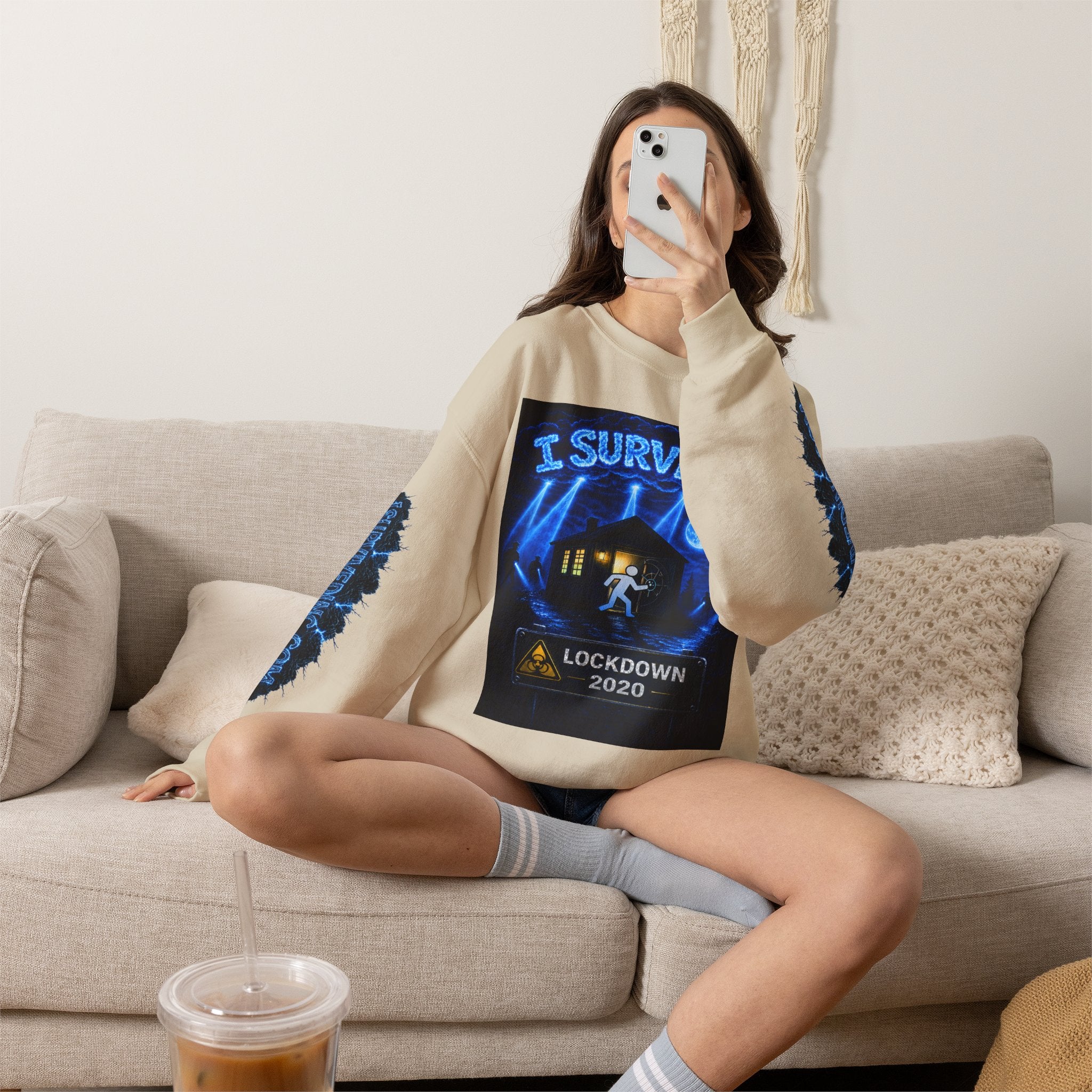 I Survived 2020 — LOCKDOWN S3:E4: "Working From Home" Unisex Heavy Blend™ Crewneck Sweatshirt