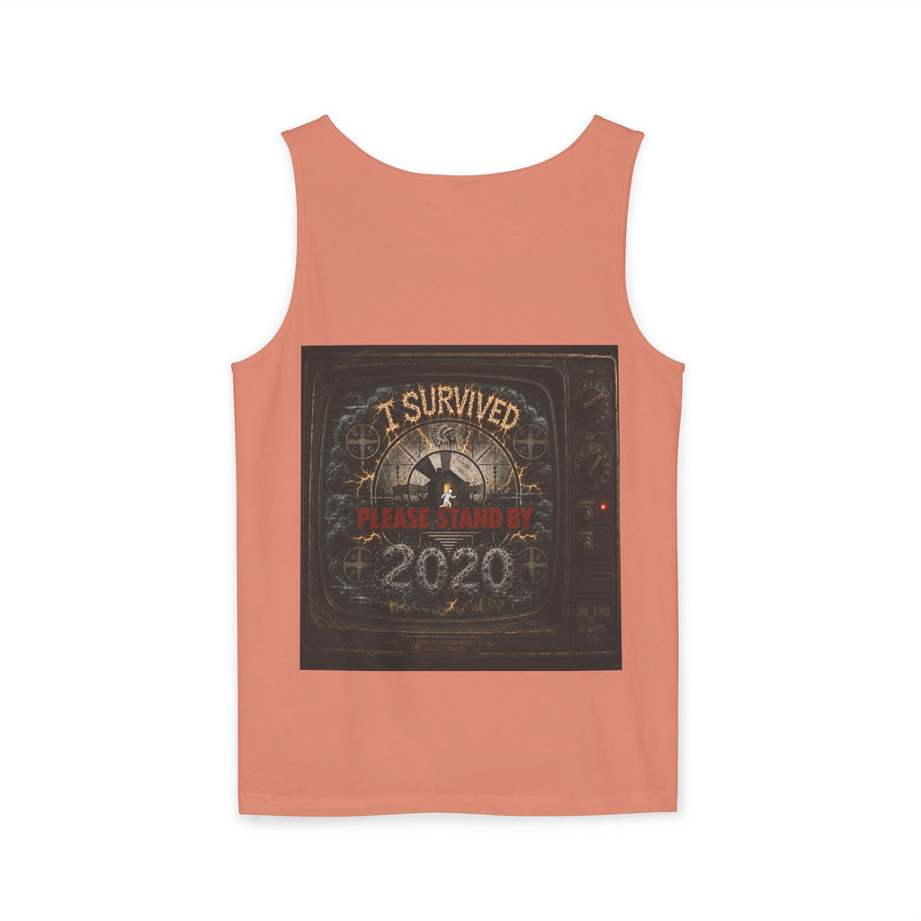 I Survived 2020 — "Please Stand By" Test Pattern Tee Summer Premier  Unisex Garment-Dyed Tank Top