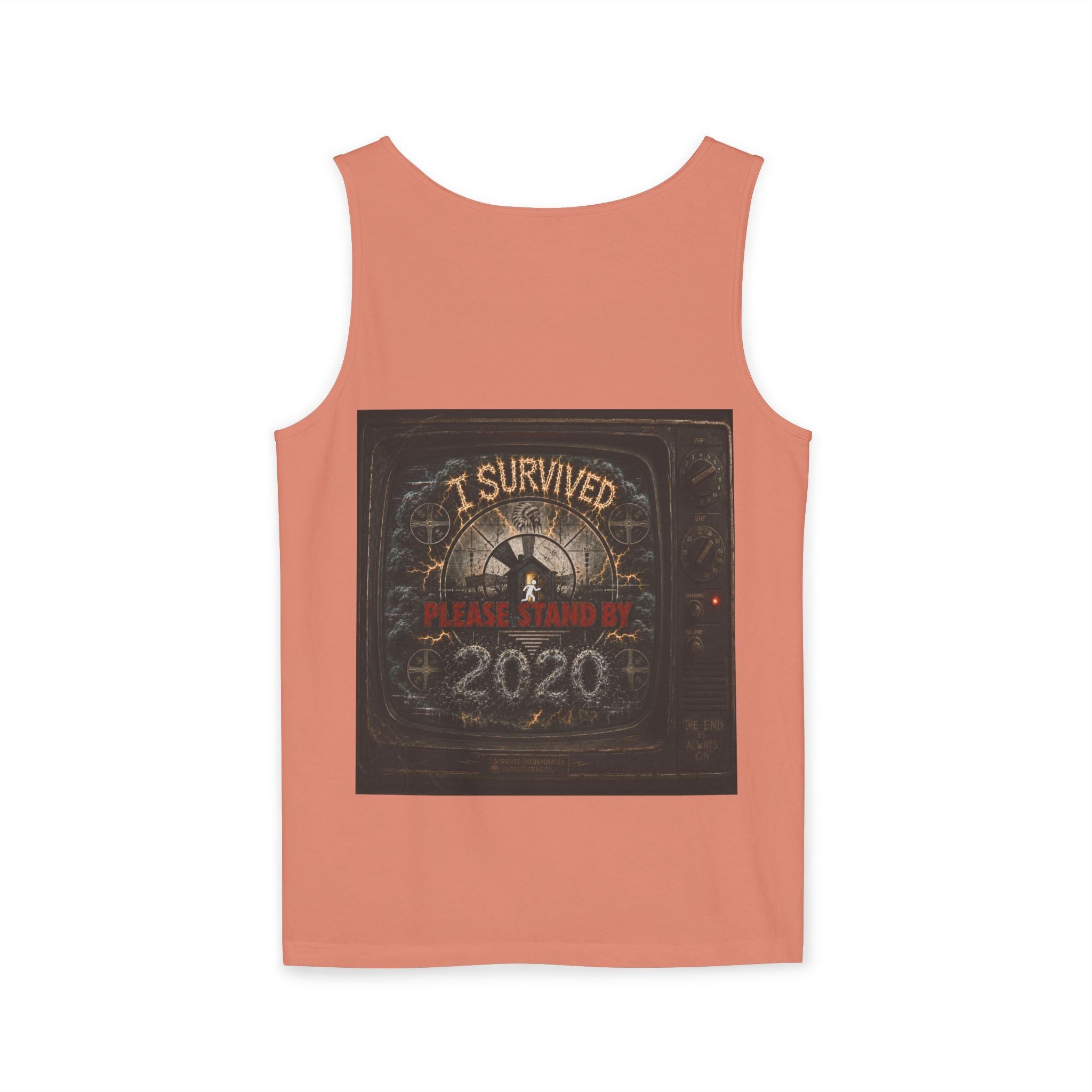 I Survived 2020 — "Please Stand By" Test Pattern Tee Summer Premier  Unisex Garment-Dyed Tank Top