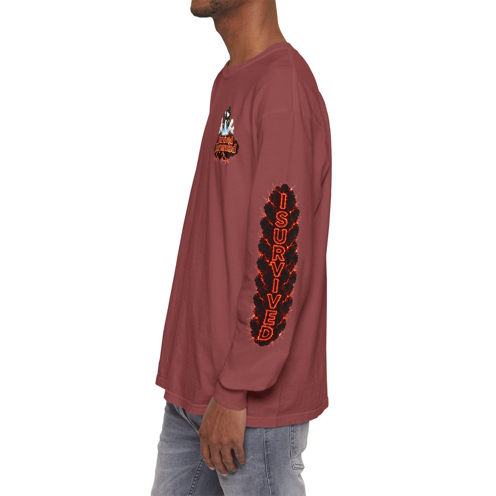 I Survived 2020 — "Please Stand By" Test Pattern Tee Special Edition Wildfire Signal Edition Summer Premiere Unisex Garment-Dyed Long Sleeve T-Shirt