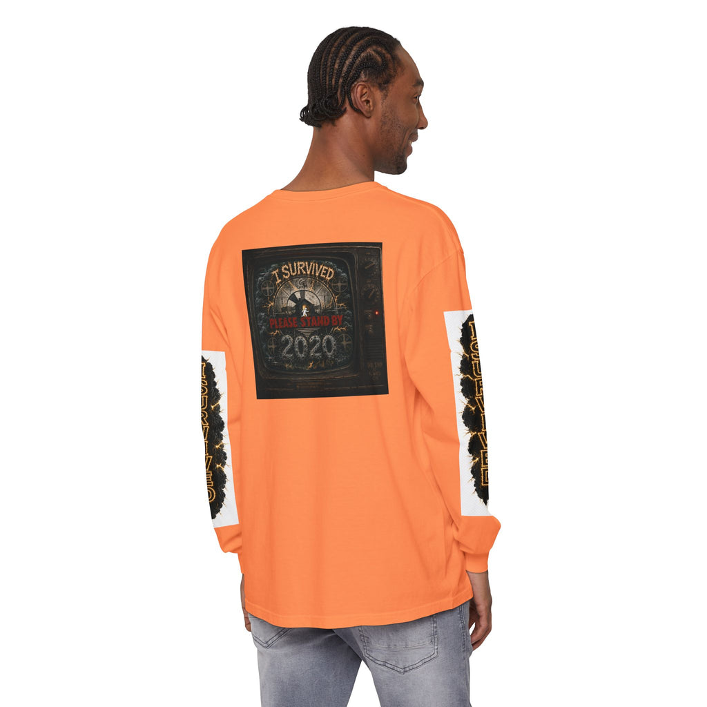 I Survived 2020 — "Please Stand By" Test Pattern Tee Special Edition Summer Premier Unisex Garment-Dyed Long Sleeve T-Shirt