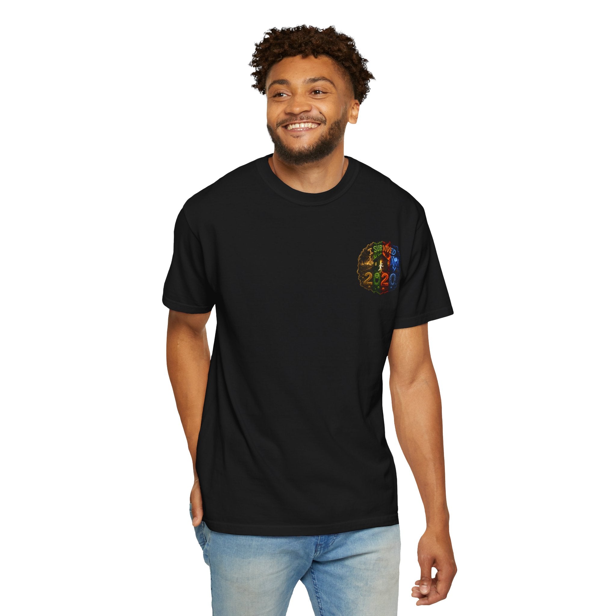 I Survived 2020 — "No Signal" Test Pattern Tee Alien Broadcast Finale Summer Premiere Unisex Garment-Dyed T-shirt