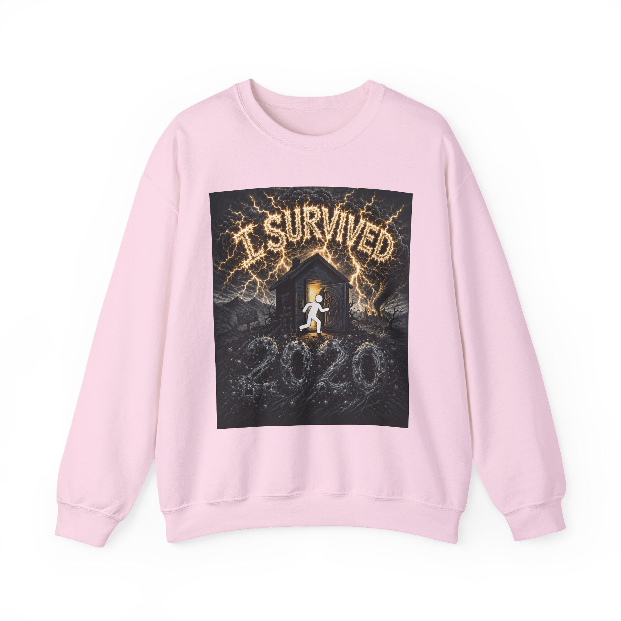 I Survived 2020 — Original Design Teaser Tee | Season 1 Premiere Drop Unisex Heavy Blend™ Crewneck Sweatshirt