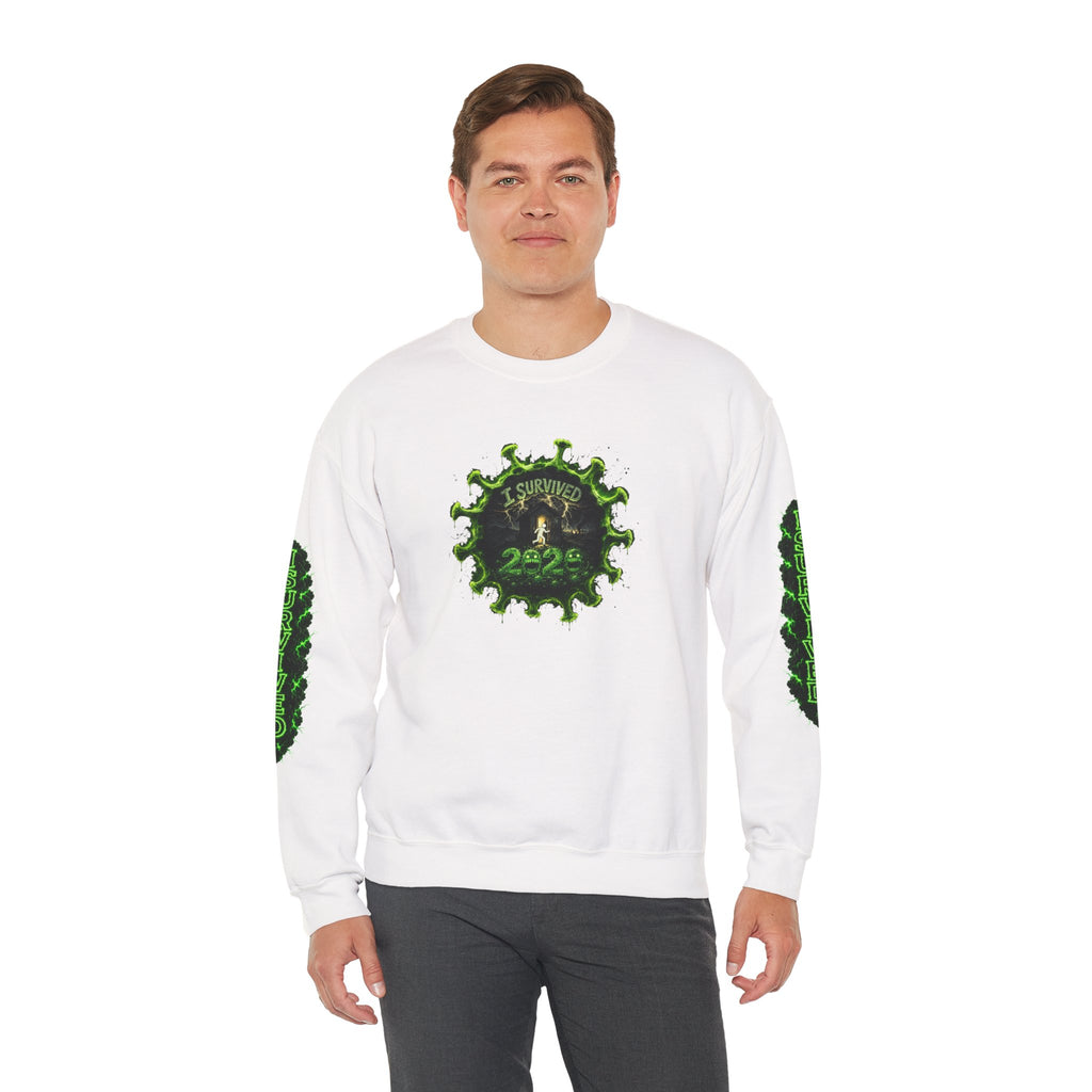 I Survived 2020 — PANDEMIC S1:E3: Director's Cut "The Jab!" Unisex Heavy Blend™ Crewneck Sweatshirt