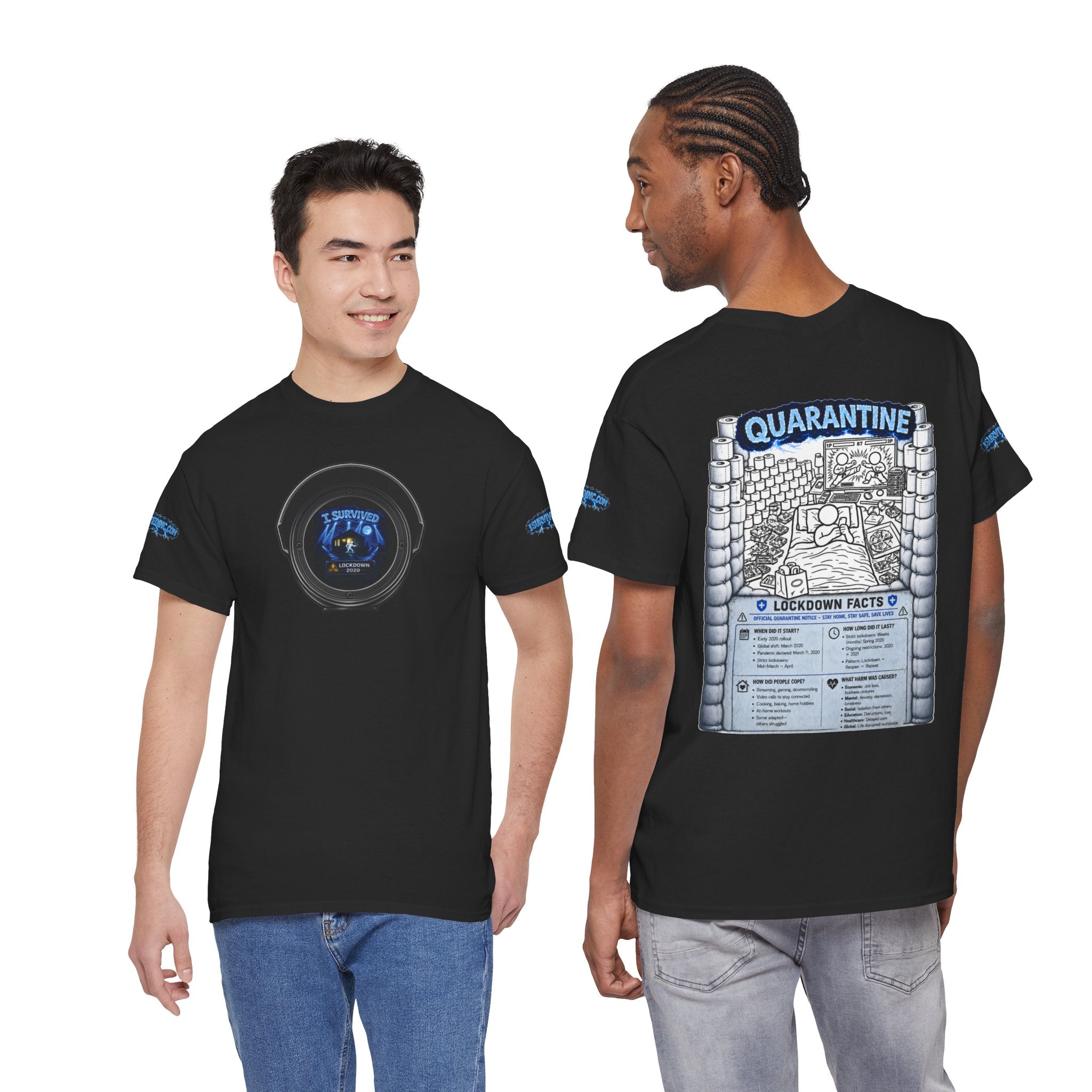I Survived 2020 — LOCKDOWN S3:E1: Director's Cut Special Edition "Quarantine" Unisex Heavy Cotton Tee