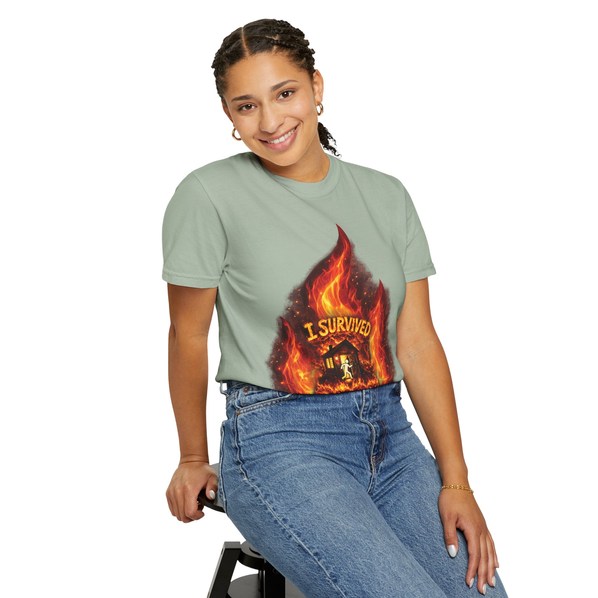 I Survived 2020 — Director's Cut S2:E3 "The California Wildfires" | Wildfire Edition Memorial Unisex Garment-Dyed T-shirt