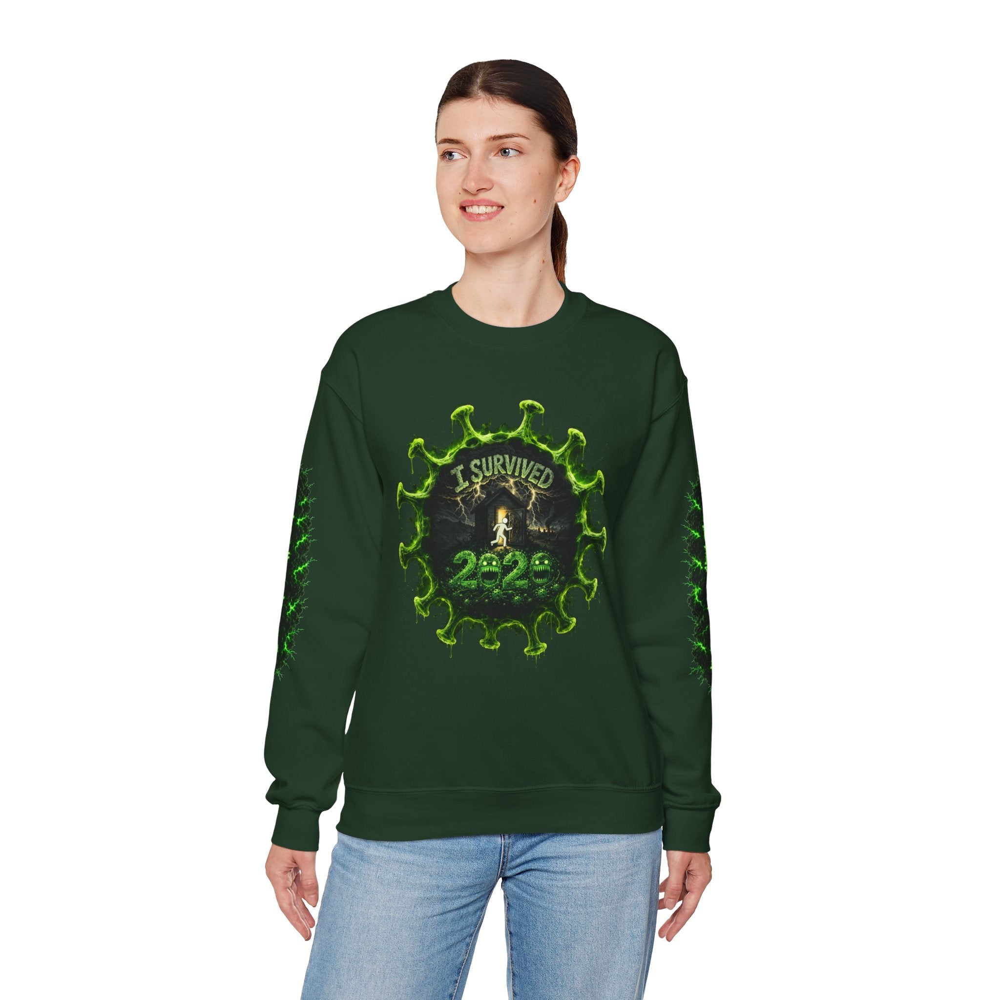 I Survived 2020 — Director's Cut S1:E3 "The Jab!" | Pandemic Edition Unisex Heavy Blend™ Crewneck Sweatshirt
