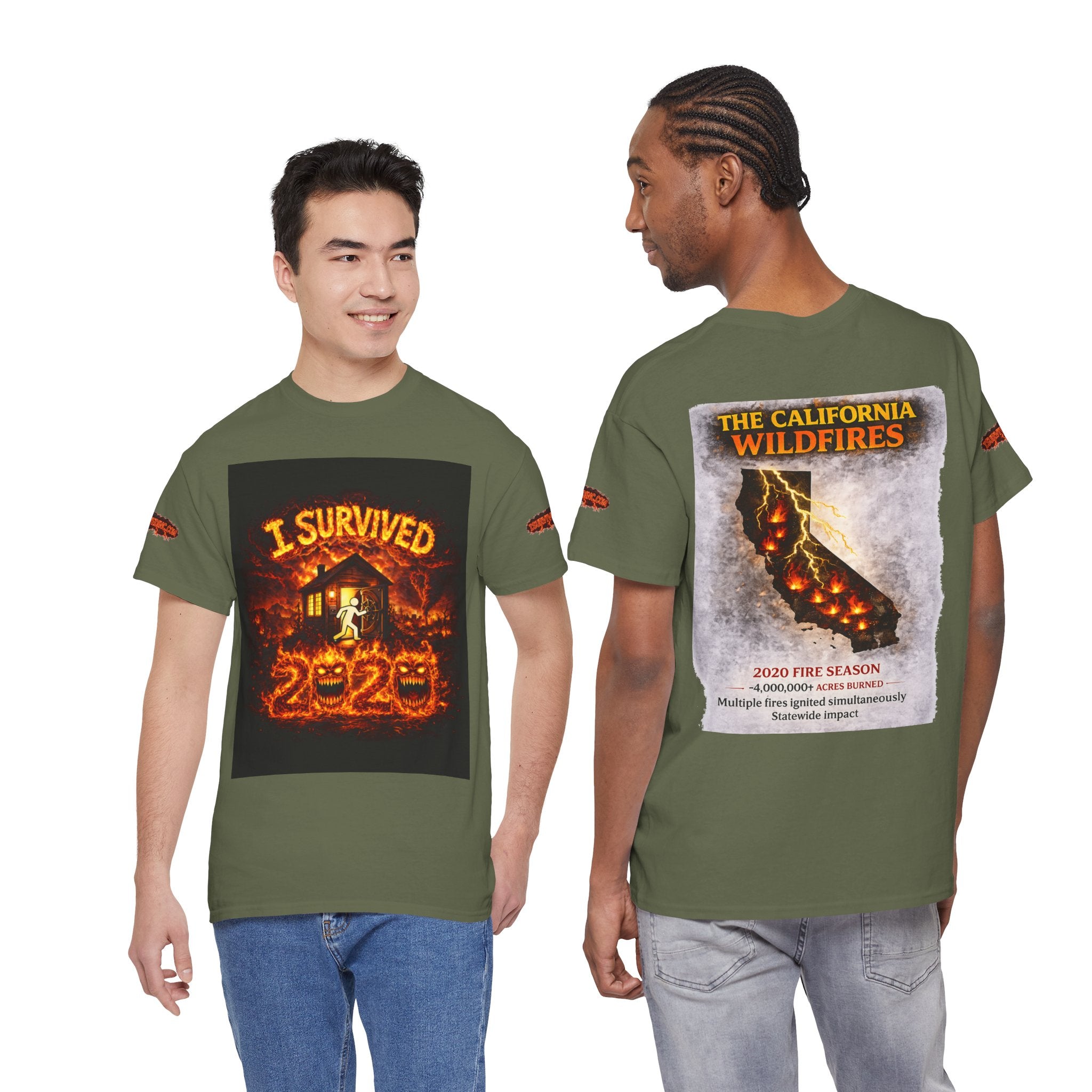 I Survived 2020 — WILDFIRES S2:E3: Special Edition "The California Wildfires" Memorial Unisex Heavy Cotton Tee