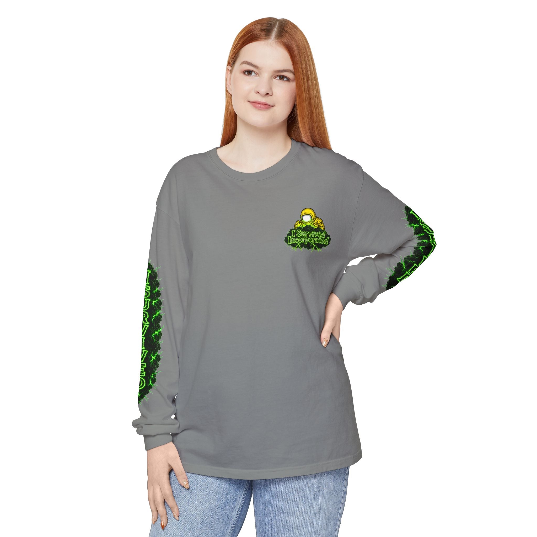 I Survived 2020 — "Please Stand By" Test Pattern Toxic Signal Tee Special Edition Summer Premiere Unisex Garment-Dyed Long Sleeve T-Shirt