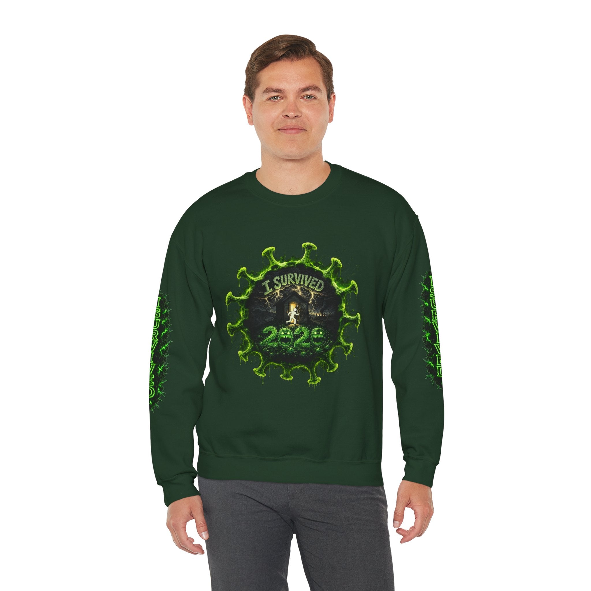 I Survived 2020 — Director's Cut S1:E4 "Mask Madness Mayhem Moment" | Pandemic Edition Unisex Heavy Blend™ Crewneck Sweatshirt