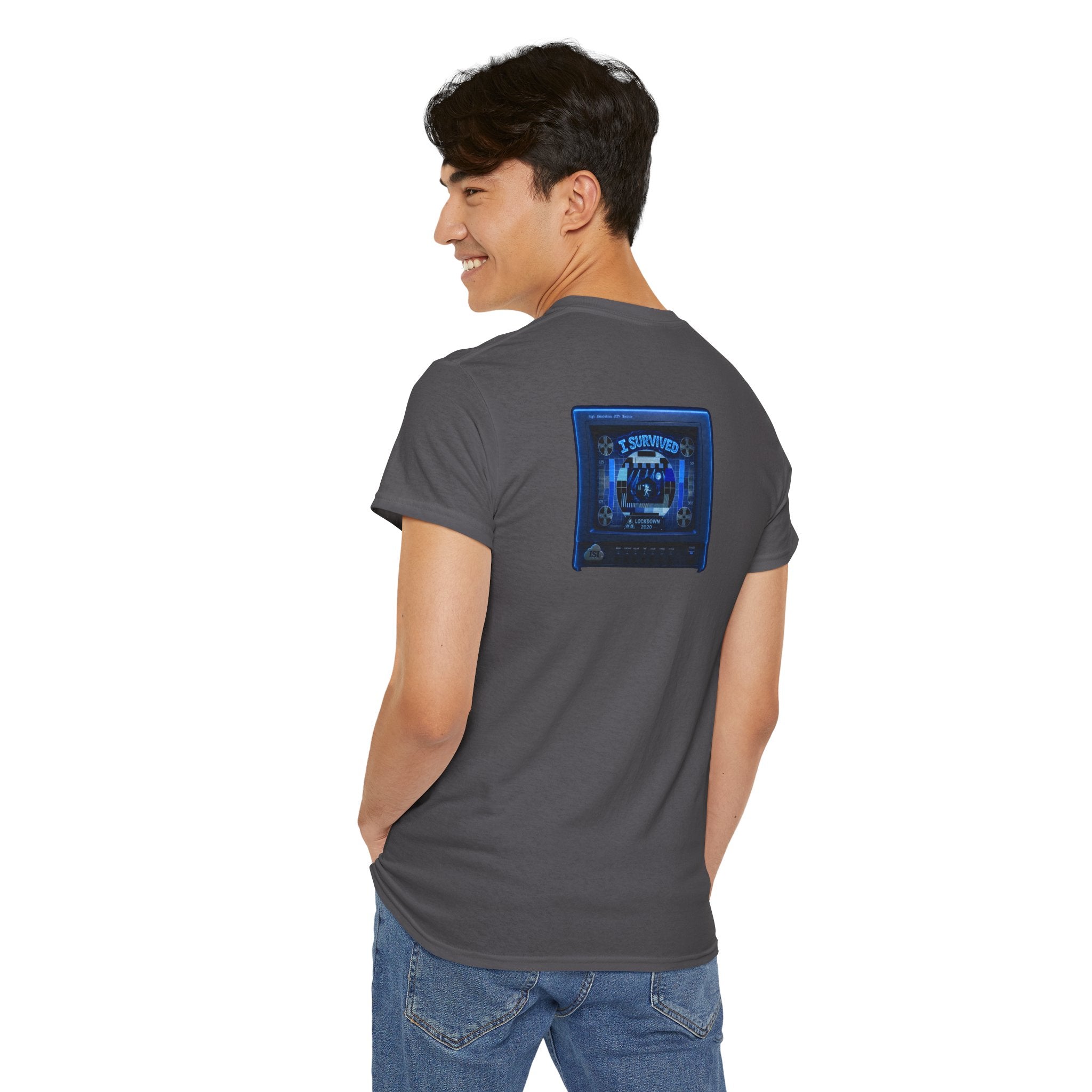 I Survived 2020 — "Please Stand By" Test Pattern Tee Lockdown Surveillance Edition Summer Exclusive Unisex Heavy Cotton Tee
