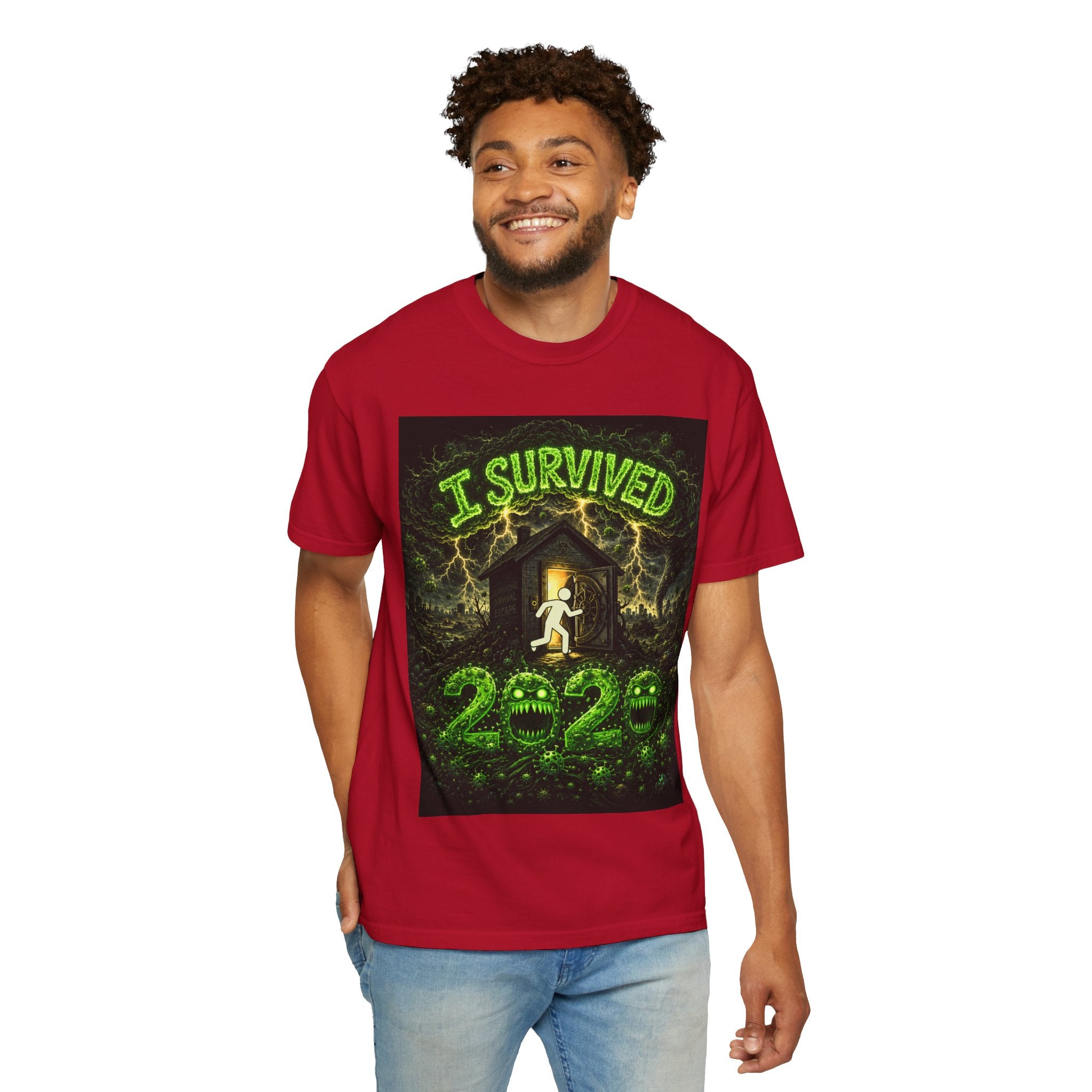 I Survived 2020 — PANDEMIC S1:E4: "Mask Madness" Unisex Garment-Dyed T-shirt