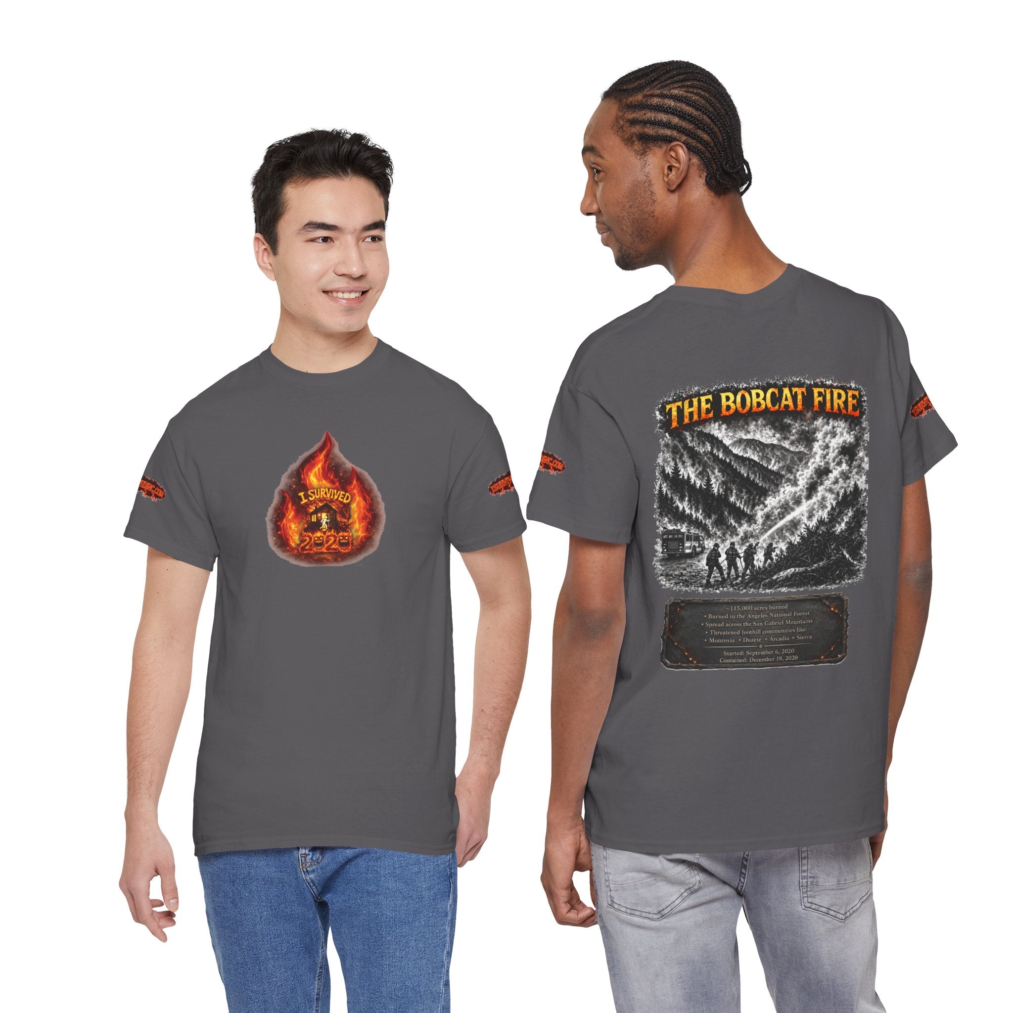 I Survived 2020 — WILDFIRES S2:E2: Director's Cut Special Edition "The Bobcat Fire" Memorial Unisex Heavy Cotton Tee