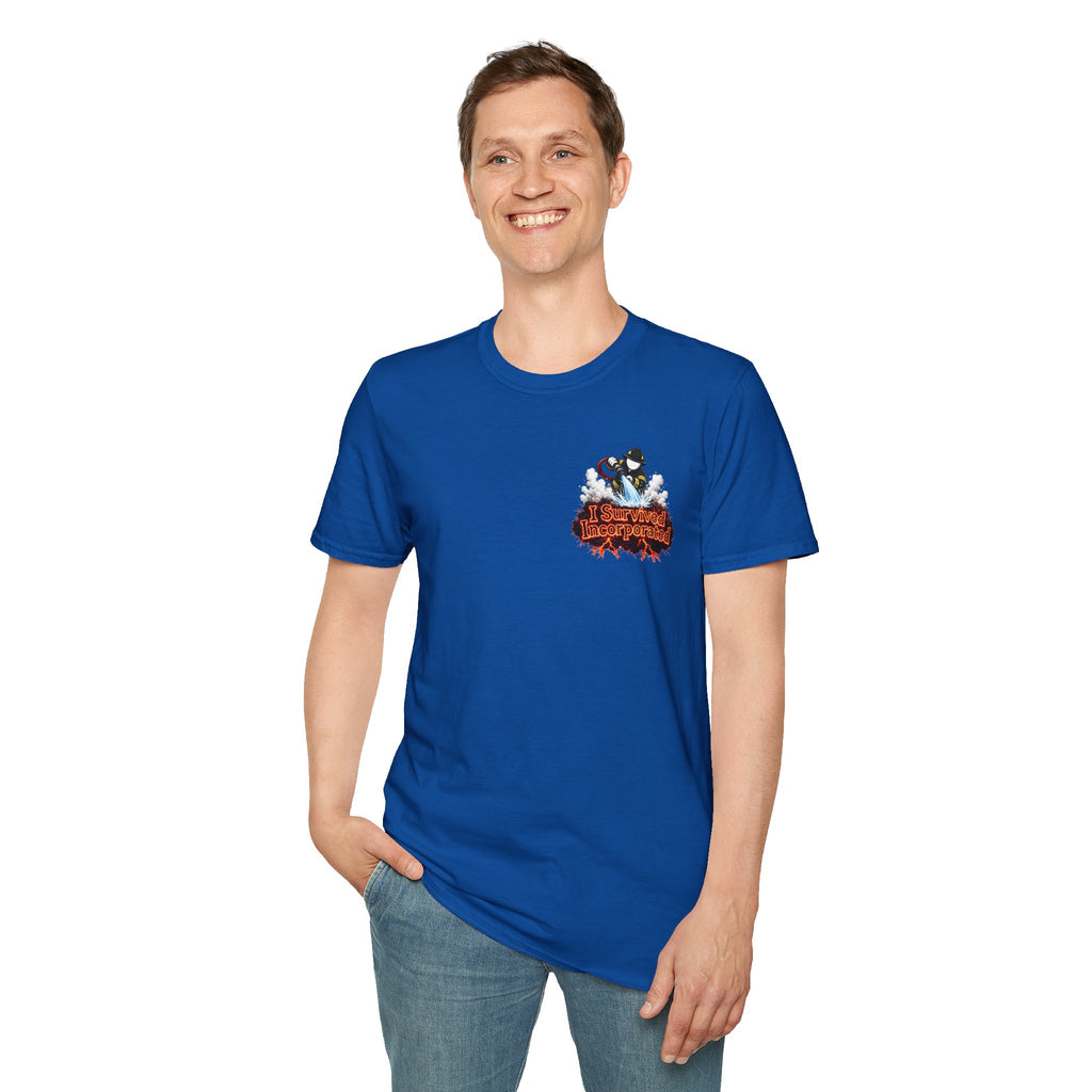 I Survived 2020 — "Please Stand By" Test Pattern Tee Wildfire Signal Edition Summer Premiere Unisex Softstyle T-Shirt