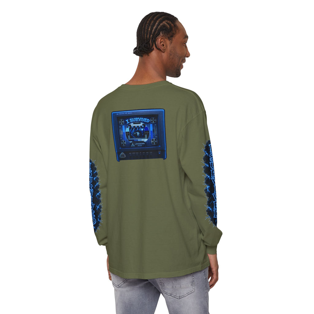 I Survived 2020 — "Please Stand By" Test Pattern Tee Lockdown Special Edition Summer Exclusive Unisex Garment-Dyed Long Sleeve T-Shirt