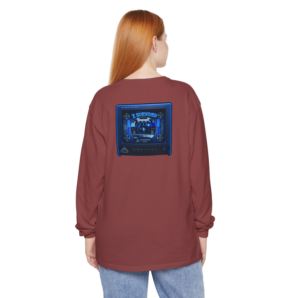 I Survived 2020 — "Please Stand By" Test Pattern Tee Lockdown Edition Summer Exclusive Unisex Garment-Dyed Long Sleeve T-Shirt