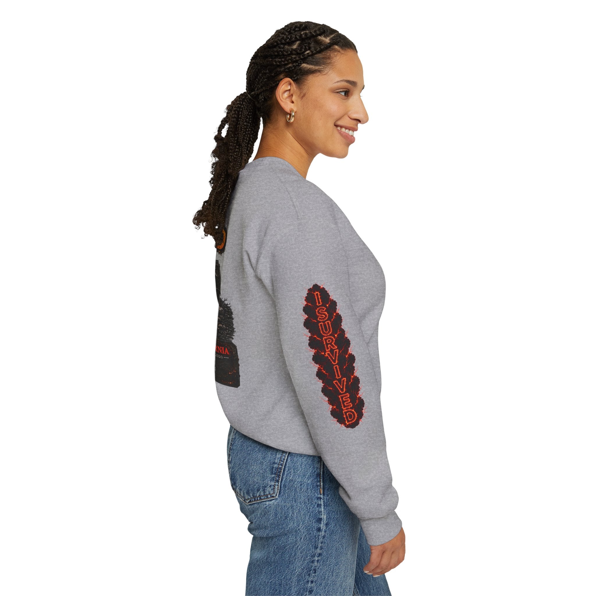 I Survived 2020 — Director's Cut S2:E2 "The Bobcat Fire" | Wildfire Edition Memorial Unisex Heavy Blend™ Crewneck Sweatshirt