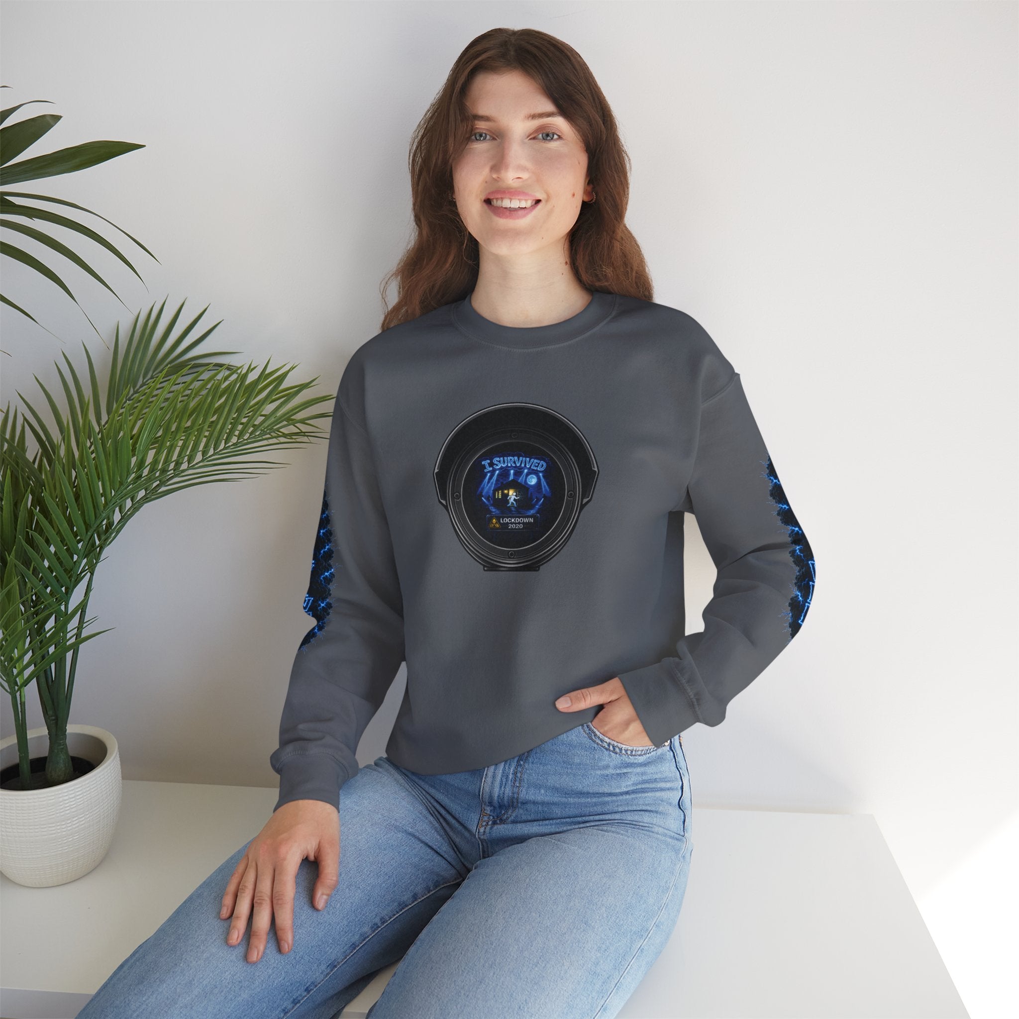 I Survived 2020 — LOCKDOWN S3:E4: Director's Cut "Working From Home" Unisex Heavy Blend™ Crewneck Sweatshirt