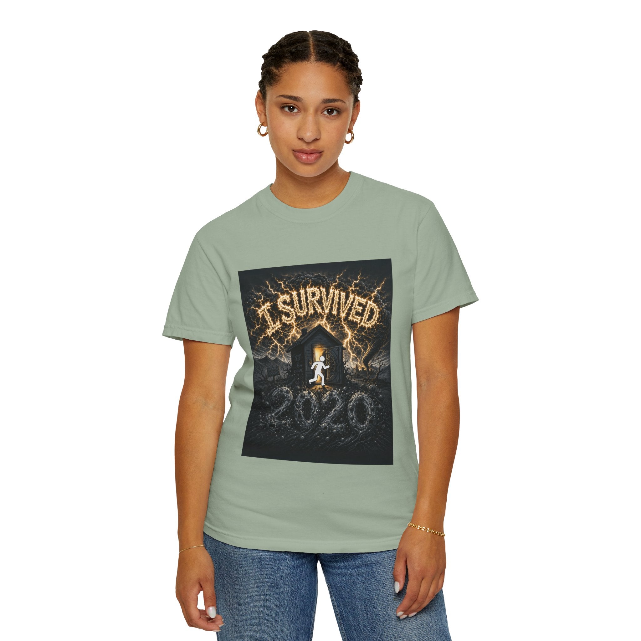 I Survived 2020 — Original Design Teaser Tee | Season 1 Premiere Drop Unisex Garment-Dyed T-shirt