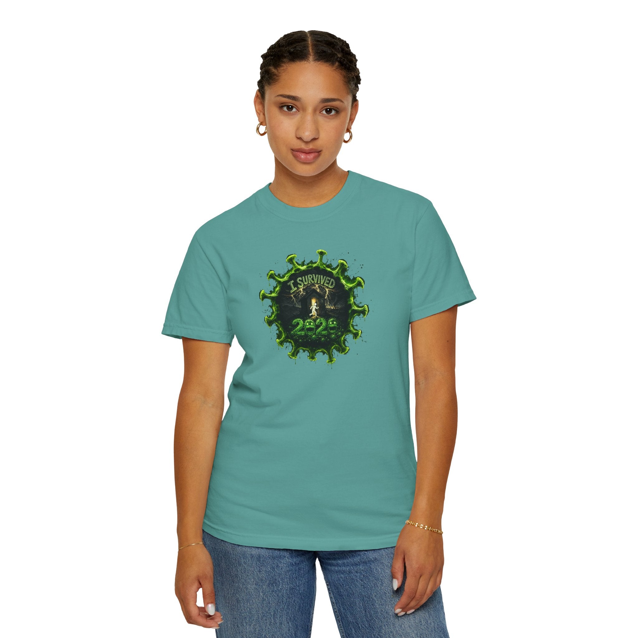 I Survived 2020 —  PANDEMIC S1:E1: Director's Cut "COVID-19: The Coronavirus" Unisex Garment-Dyed T-shirt