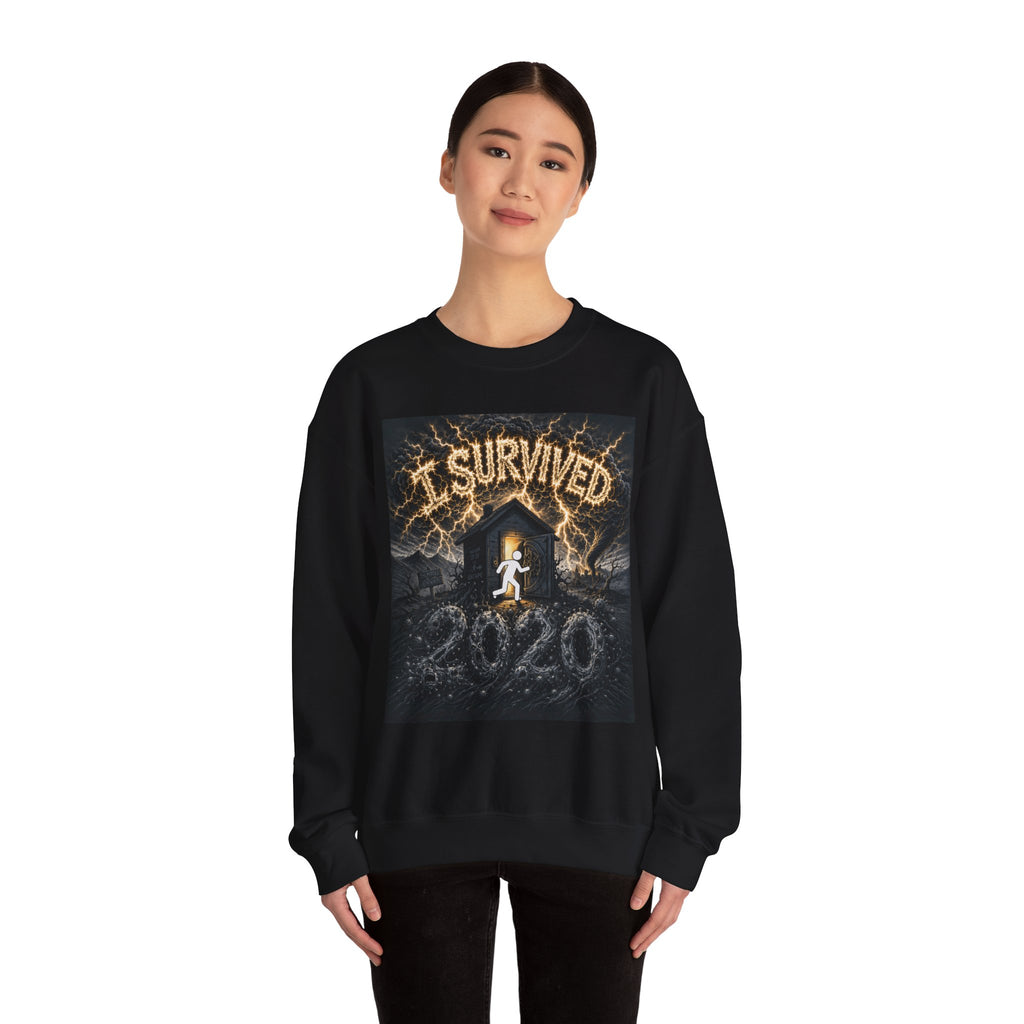 I Survived 2020 — Original Design Teaser Tee | Season 1 Premiere Drop Unisex Heavy Blend™ Crewneck Sweatshirt