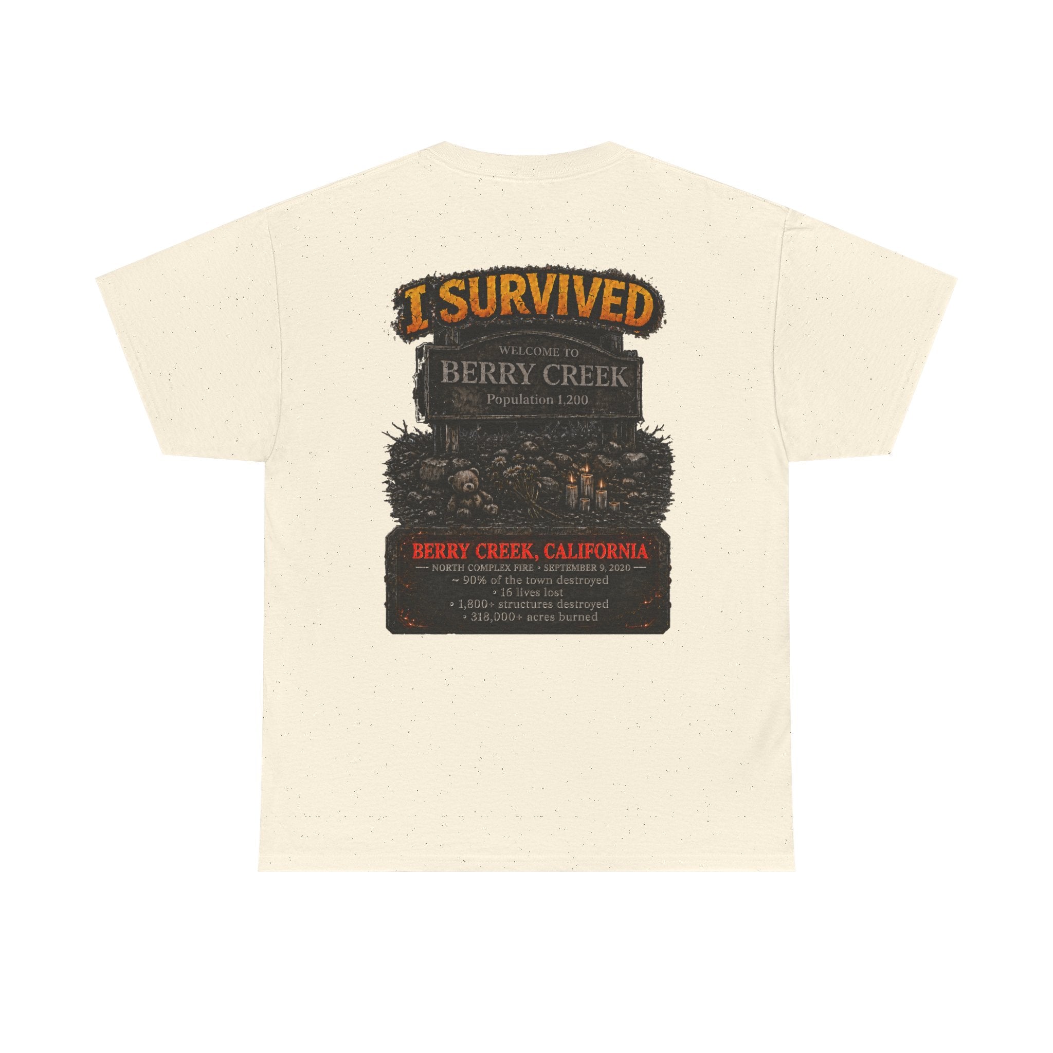 I Survived 2020 — Director's Cut S2:E1 "Berry Creek" | Wildfire Edition Memorial Unisex Heavy Cotton Tee