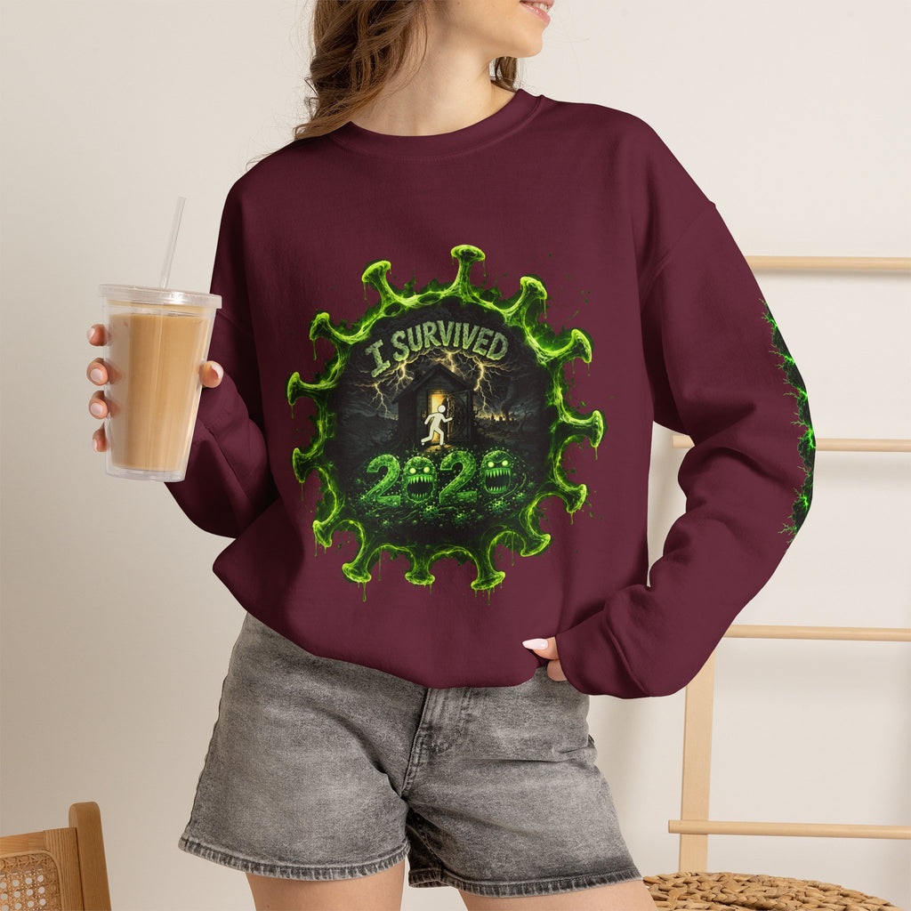 I Survived 2020 — Director's Cut S1:E4 "Mask Madness Mayhem Moment" | Pandemic Edition Unisex Heavy Blend™ Crewneck Sweatshirt