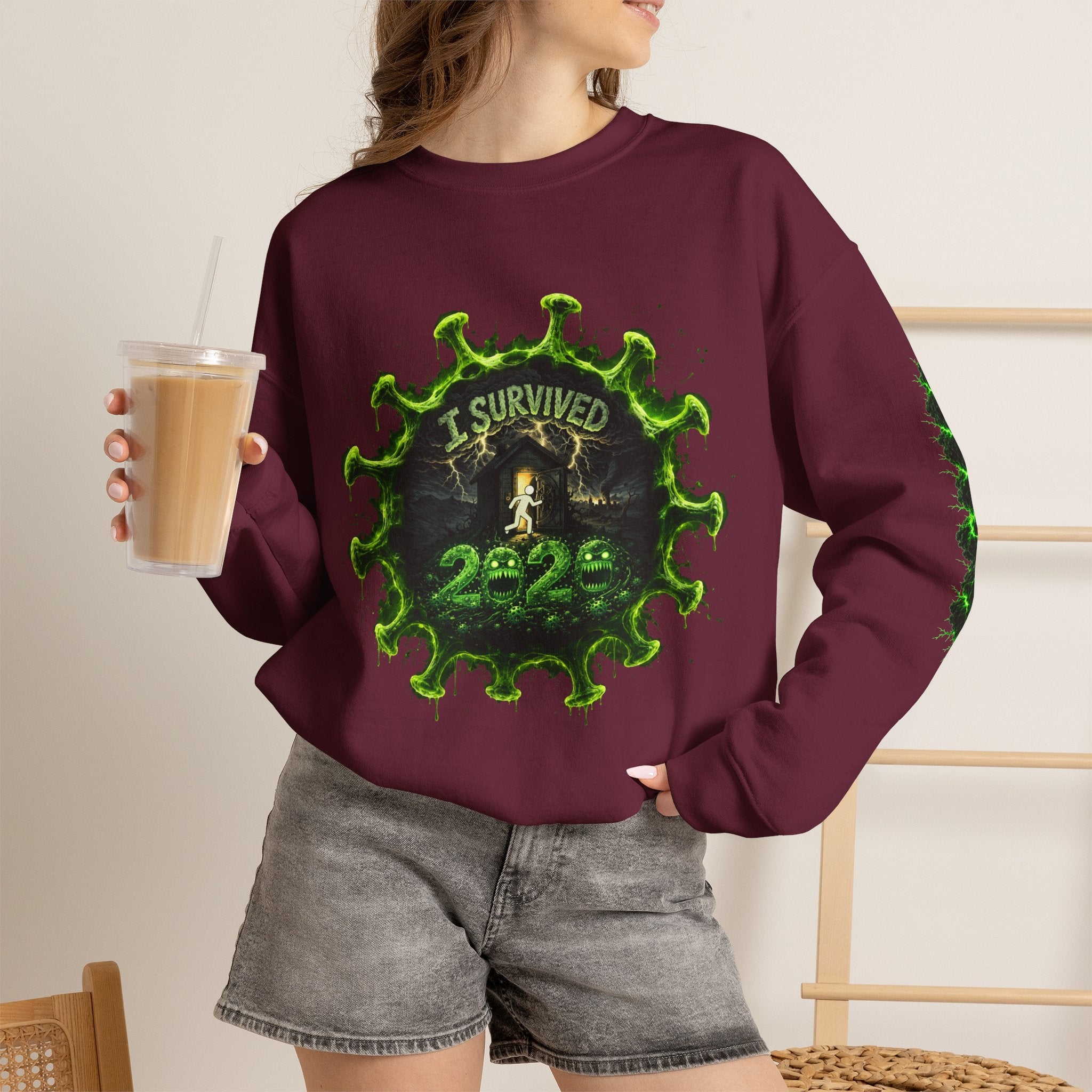 I Survived 2020 — Director's Cut S1:E4 "Mask Madness Mayhem Moment" | Pandemic Edition Unisex Heavy Blend™ Crewneck Sweatshirt