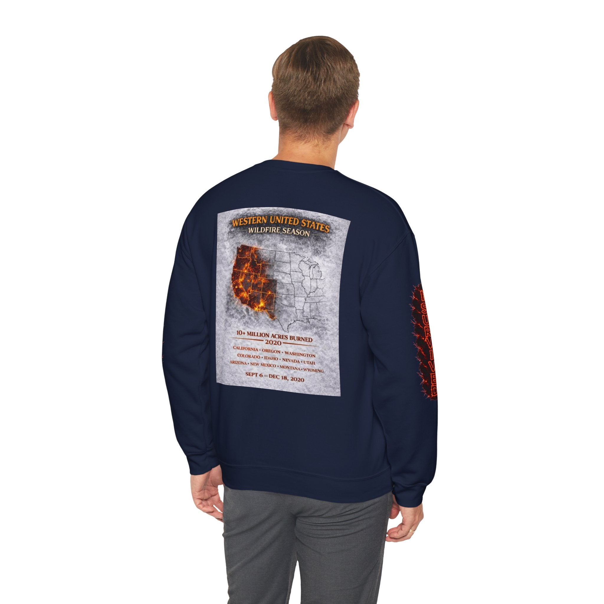 I Survived 2020 — Director's Cut S2:E4 "Western U.S. Wildfire Season" | Mid-Season Finale Pt. 1 | Wildfire Edition Memorial Unisex Heavy Blend™ Crewneck Sweatshirt