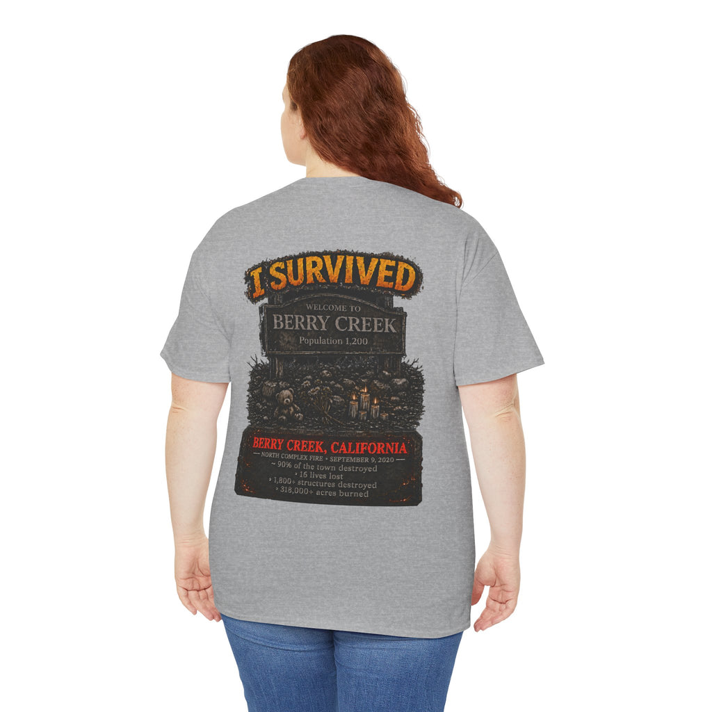 I Survived 2020 — Director's Cut S2:E1 "Berry Creek" | Wildfire Edition Memorial Unisex Heavy Cotton Tee