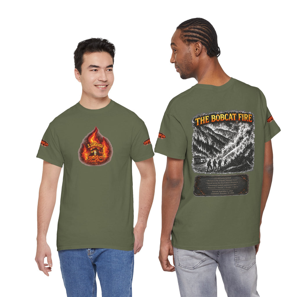 I Survived 2020 — WILDFIRES S2:E2: Director's Cut Special Edition "The Bobcat Fire" Memorial Unisex Heavy Cotton Tee