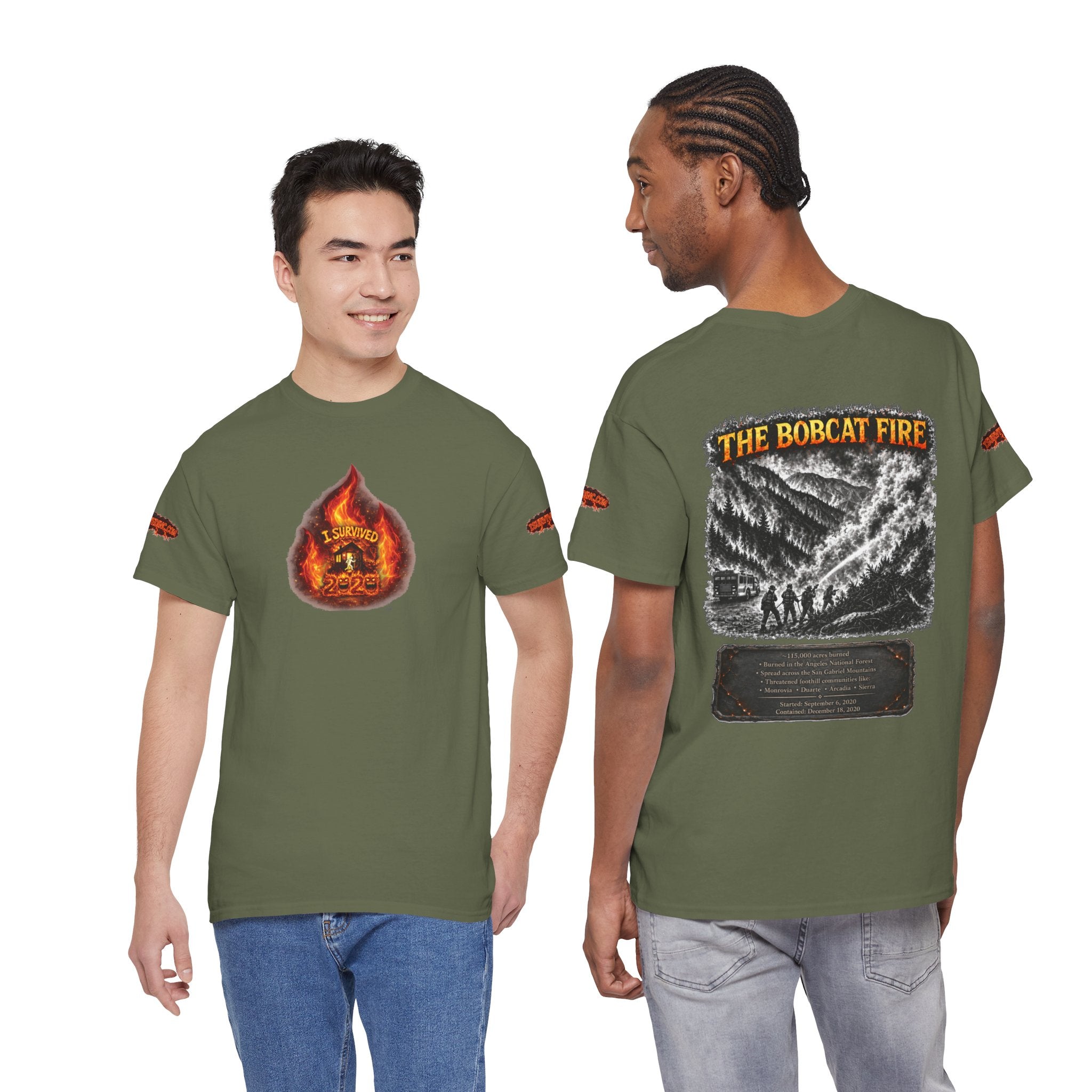 I Survived 2020 — WILDFIRES S2:E2: Director's Cut Special Edition "The Bobcat Fire" Memorial Unisex Heavy Cotton Tee