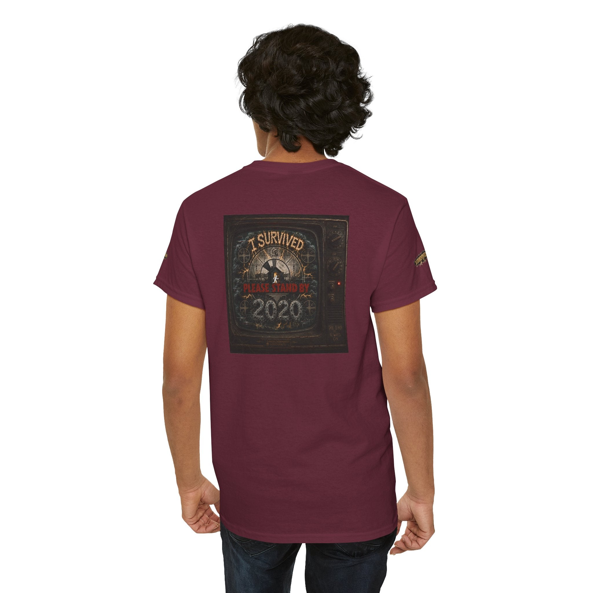 I Survived 2020 — "Please Stand By" Test Pattern Tee Special Edition Summer Premier Unisex Heavy Cotton Tee