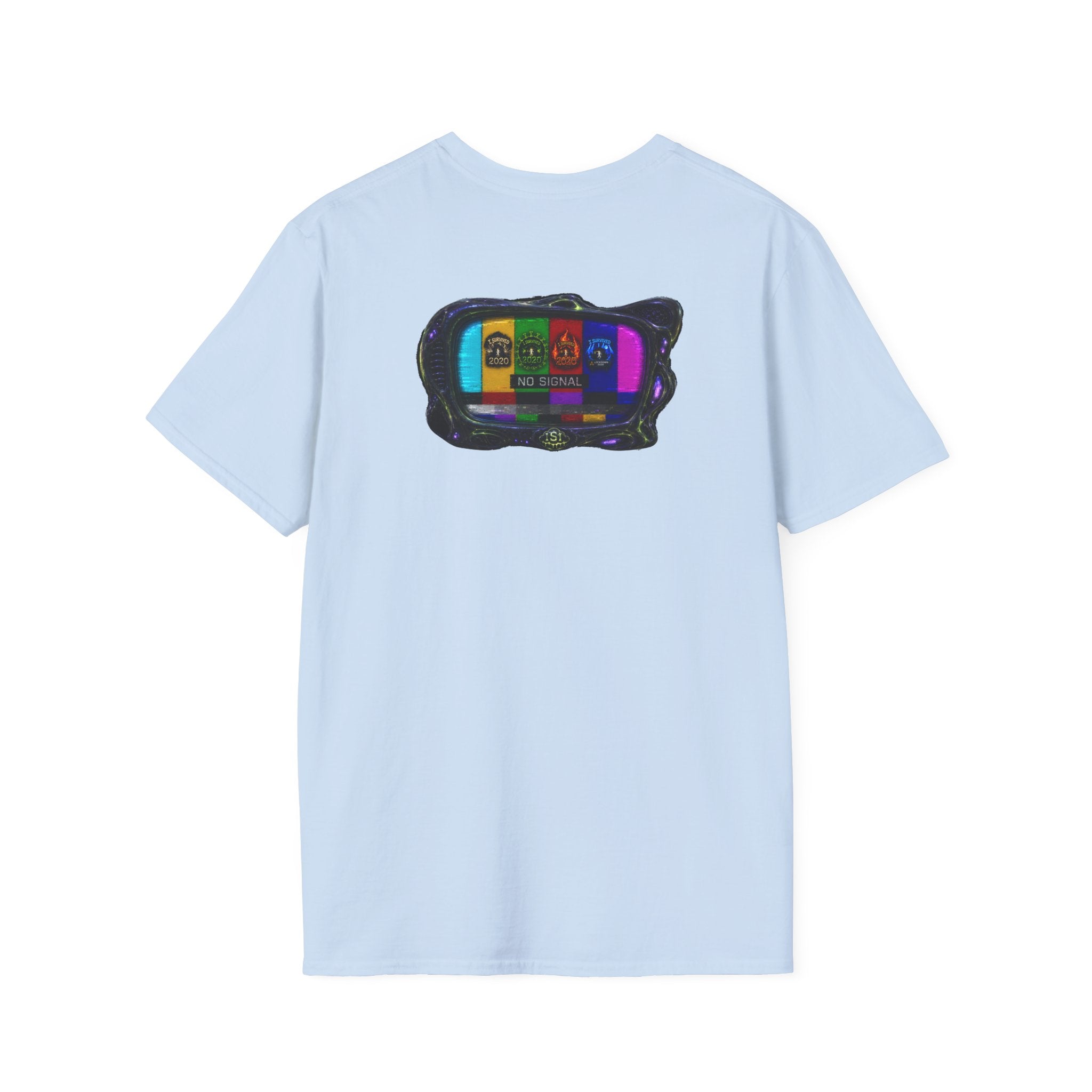 I Survived 2020 — "No Signal" Test Pattern Tee Alien Broadcast Finale Summer Premiere Unisex Softstyle T-Shirt