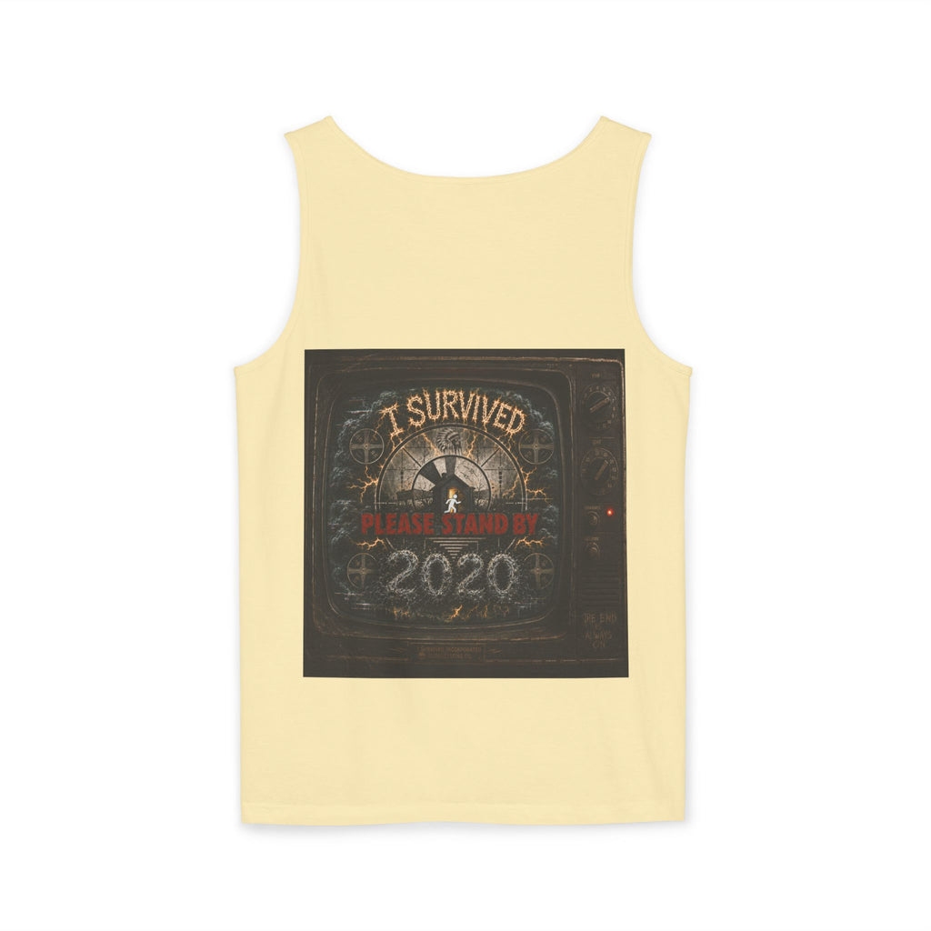 I Survived 2020 — "Please Stand By" Test Pattern Tee Summer Premier  Unisex Garment-Dyed Tank Top