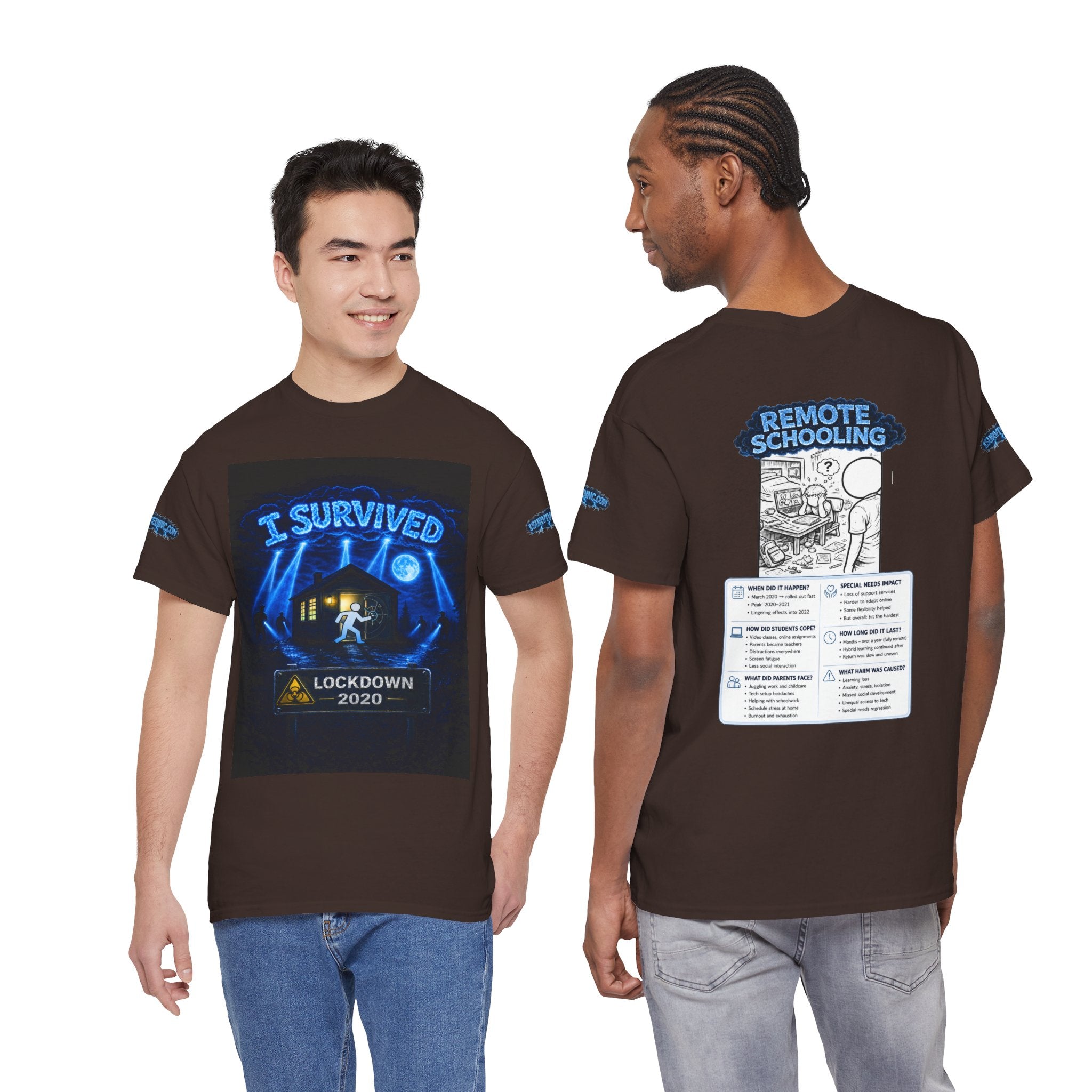 I Survived 2020 — LOCKDOWN S3:E3: Special Edition "Remote Schooling" Unisex Heavy Cotton Tee