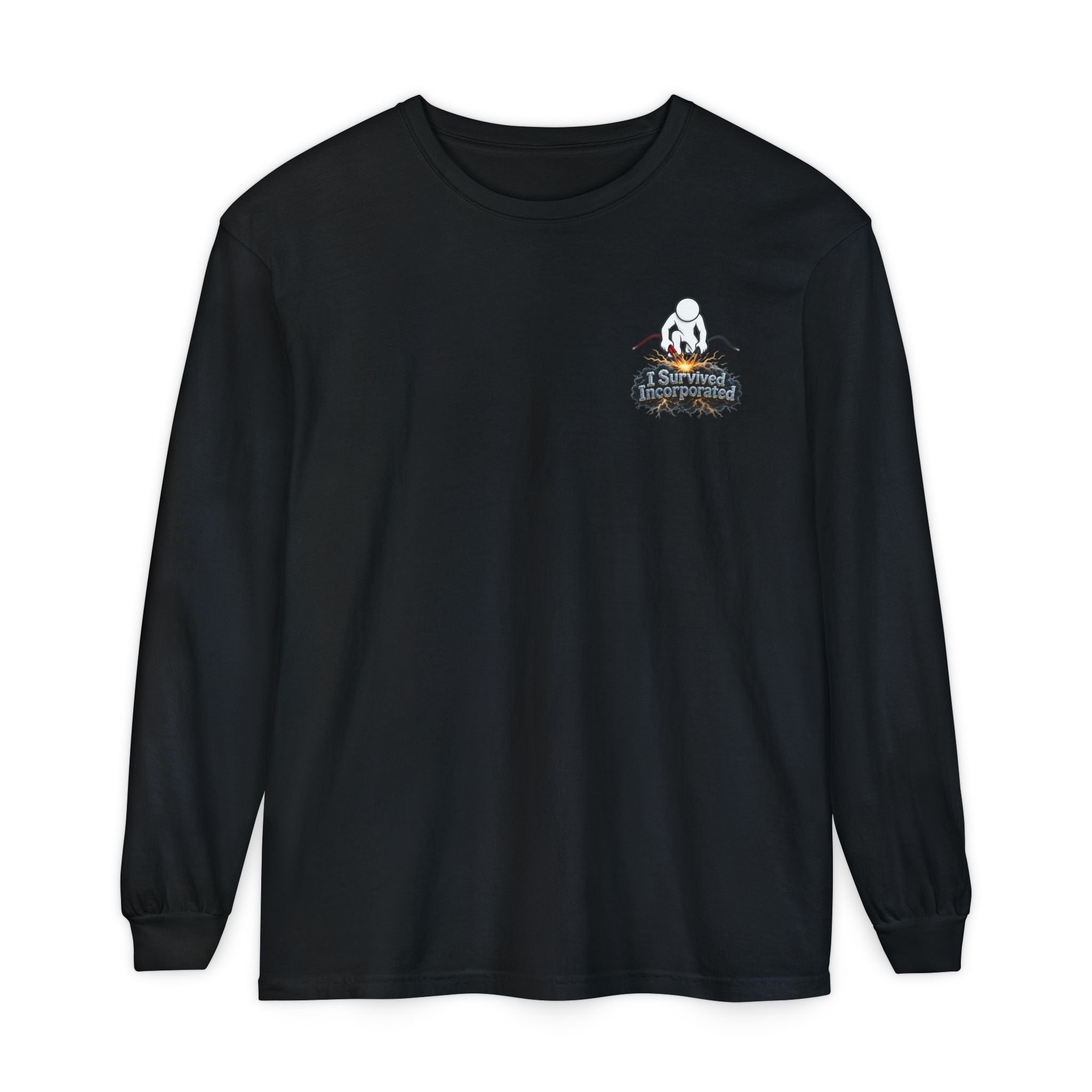 I Survived 2020 — "Please Stand By" Test Pattern Tee Summer Premier Unisex Garment-Dyed Long Sleeve T-Shirt