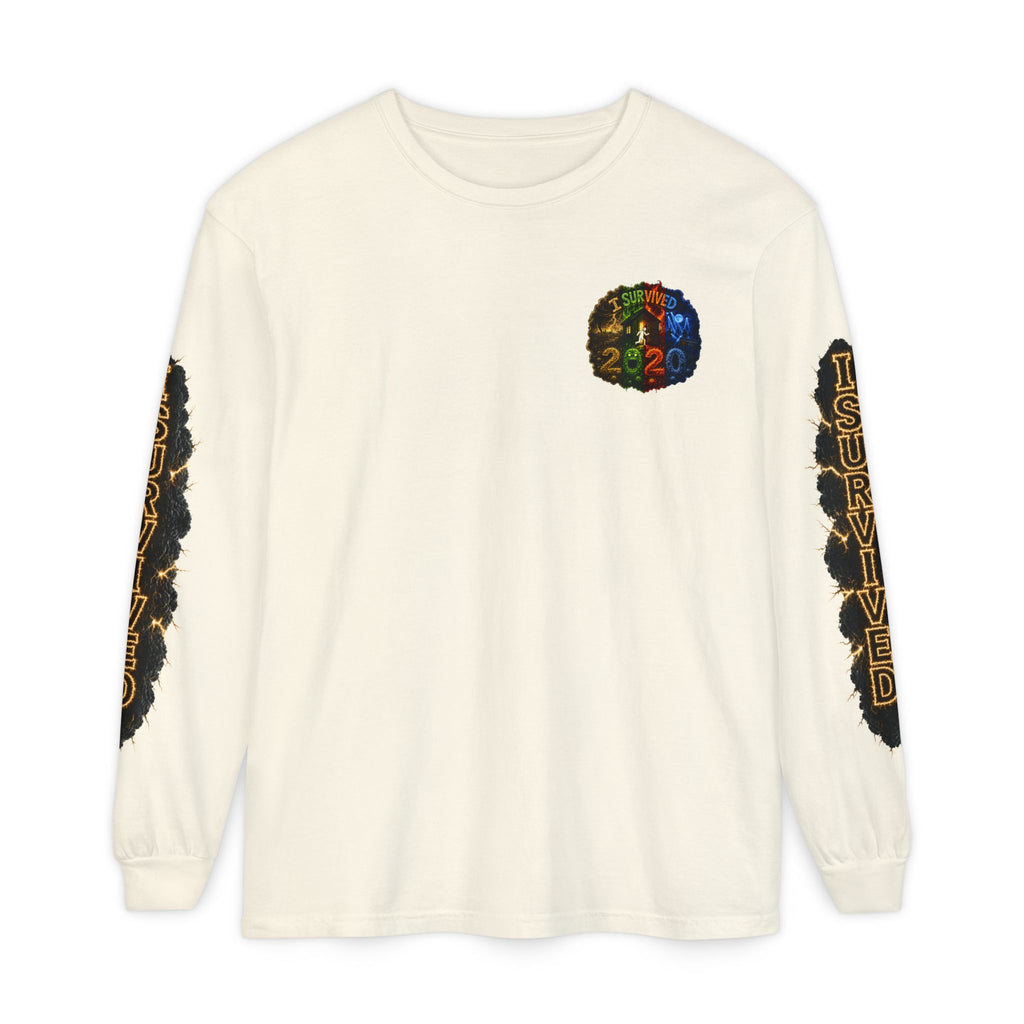 I Survived 2020 — "No Signal" Test Pattern Tee Special Edition Alien Broadcast Finale Summer Premiere Unisex Garment-Dyed Long Sleeve T-Shirt