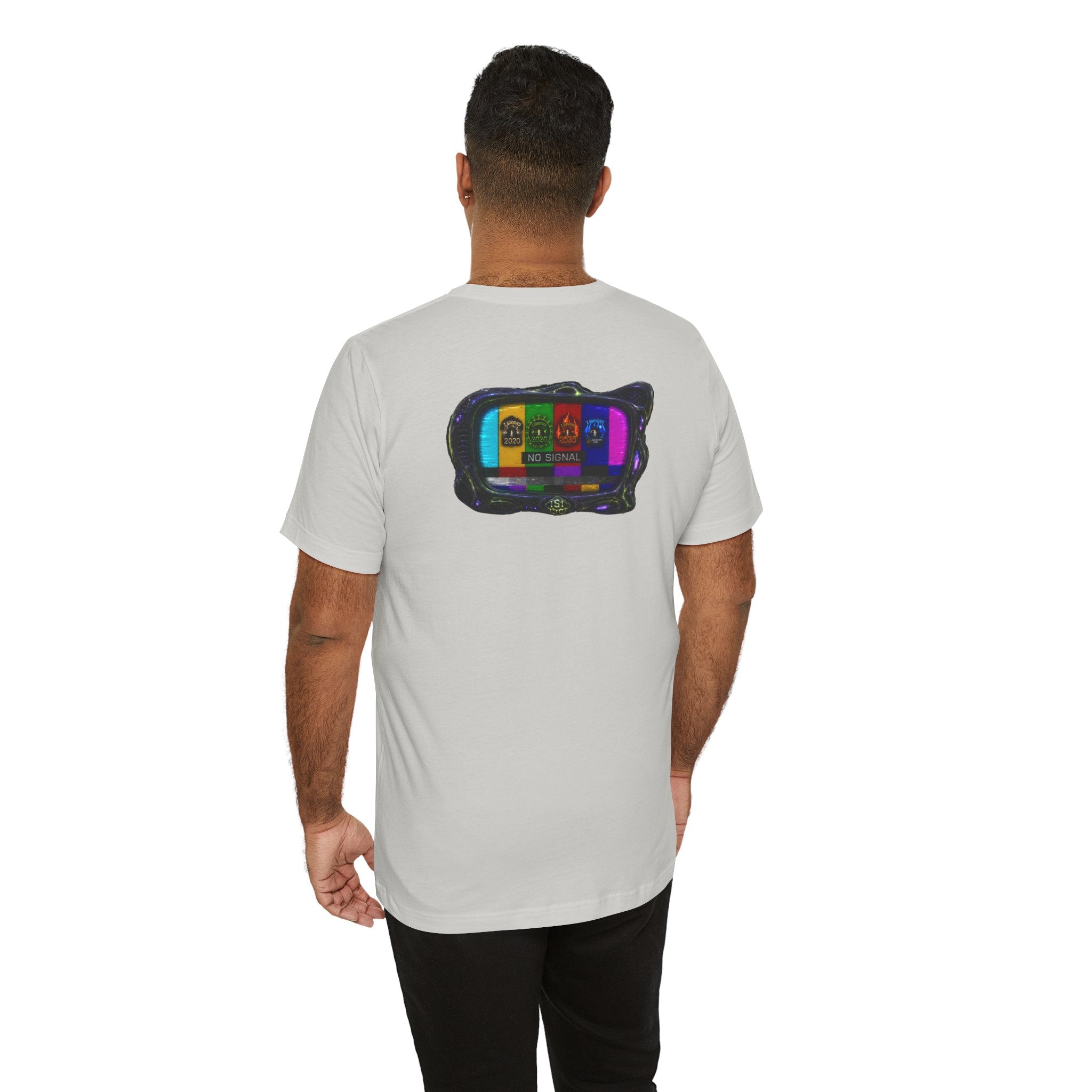 I Survived 2020 — "No Signal" Test Pattern Tee Alien Broadcast Finale Summer Premiere Unisex Jersey Short Sleeve Tee